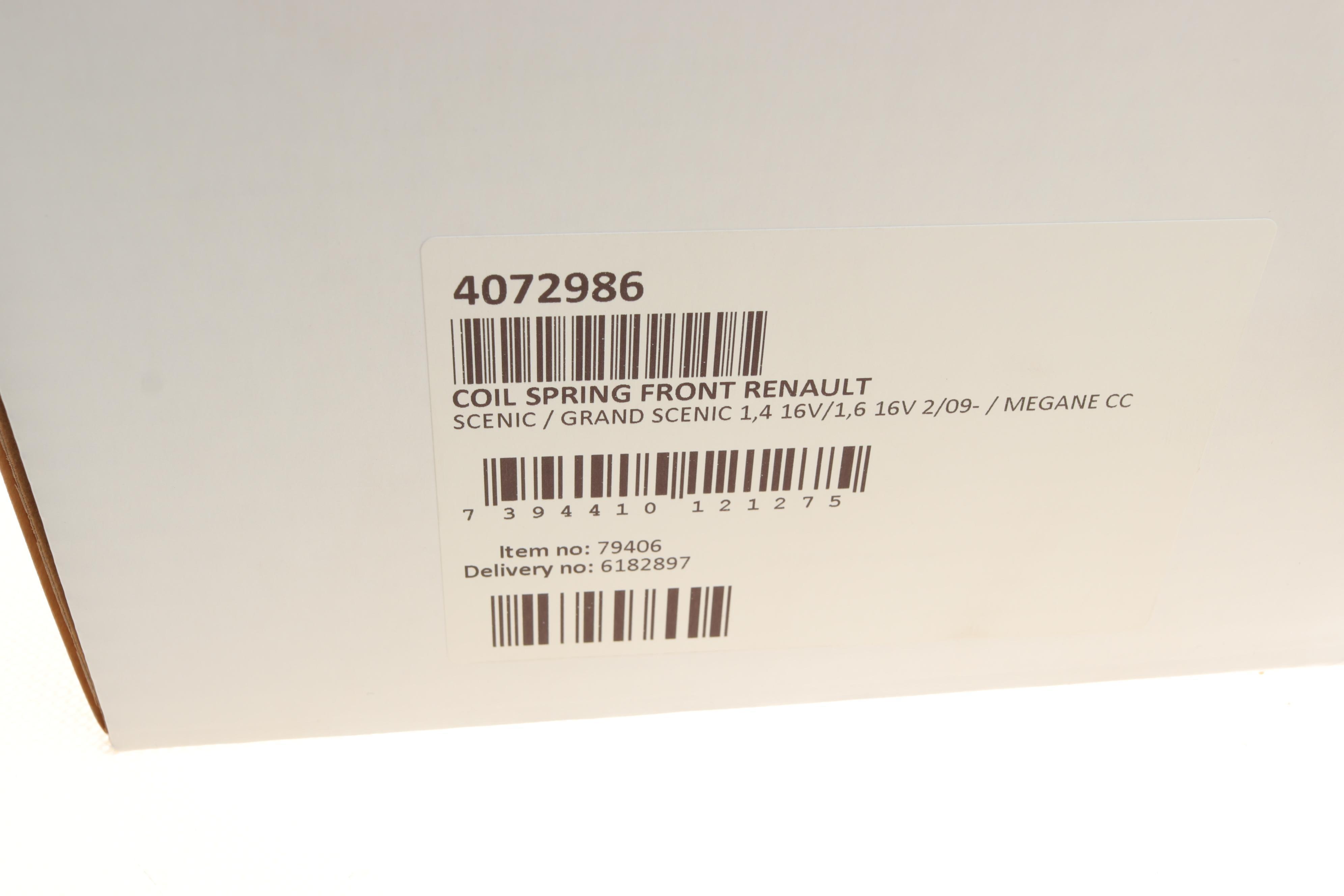 Пружина (передня) Renault Grand Scenic/Scenic 1.4/1.6 16V 09- (вен)/Megane CC 1.4TCe 10- (кабр)