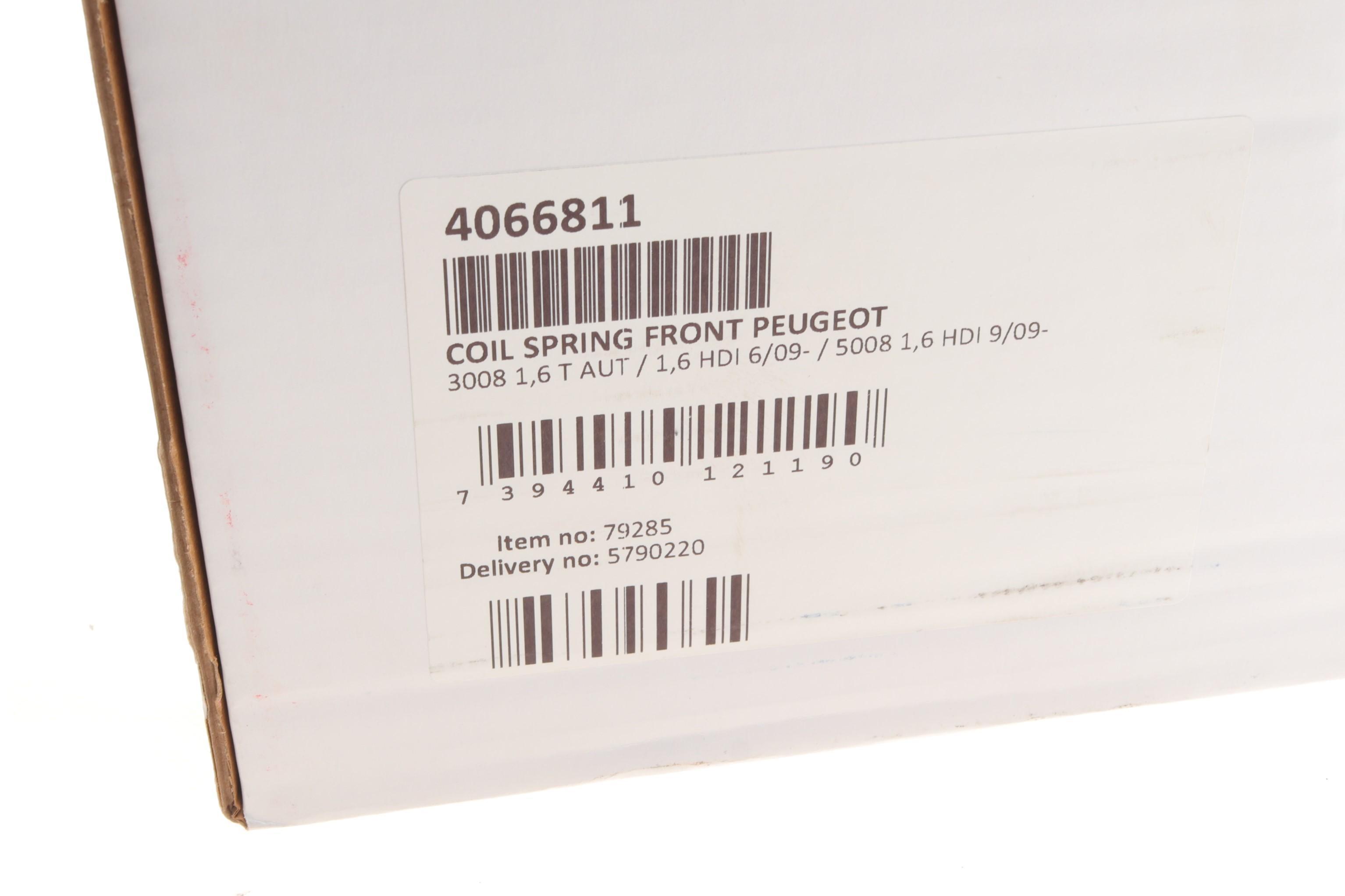 Пружина (передня) Peugeot 3008 1.6HDi (з панор.дах)/1.6THP АКПП/5008 1.6HDi (+AC) 09-17 (вен)