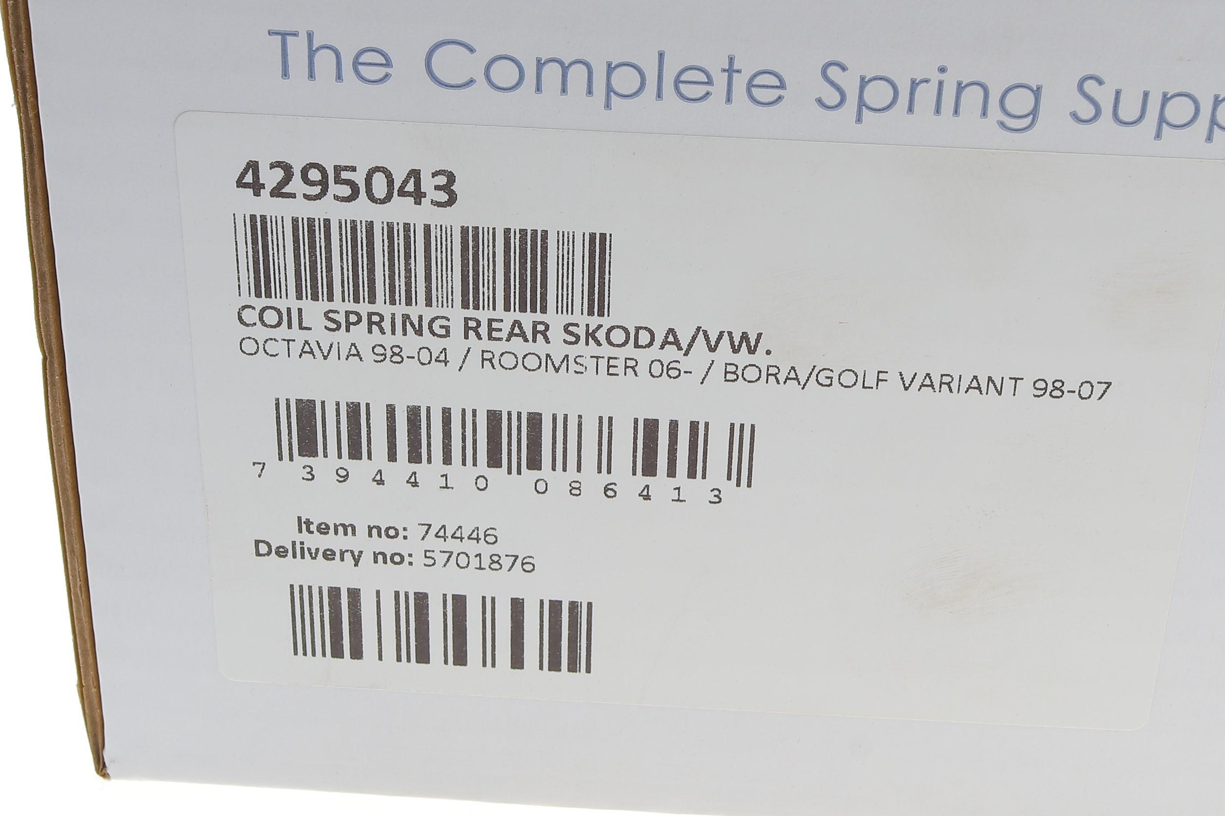 Пружина (задня) VW Golf IV 1.4-2.0/1.9TDI 99-06/Skoda Octavia I Combi 98-10 (унів.)/Roomster 07-15