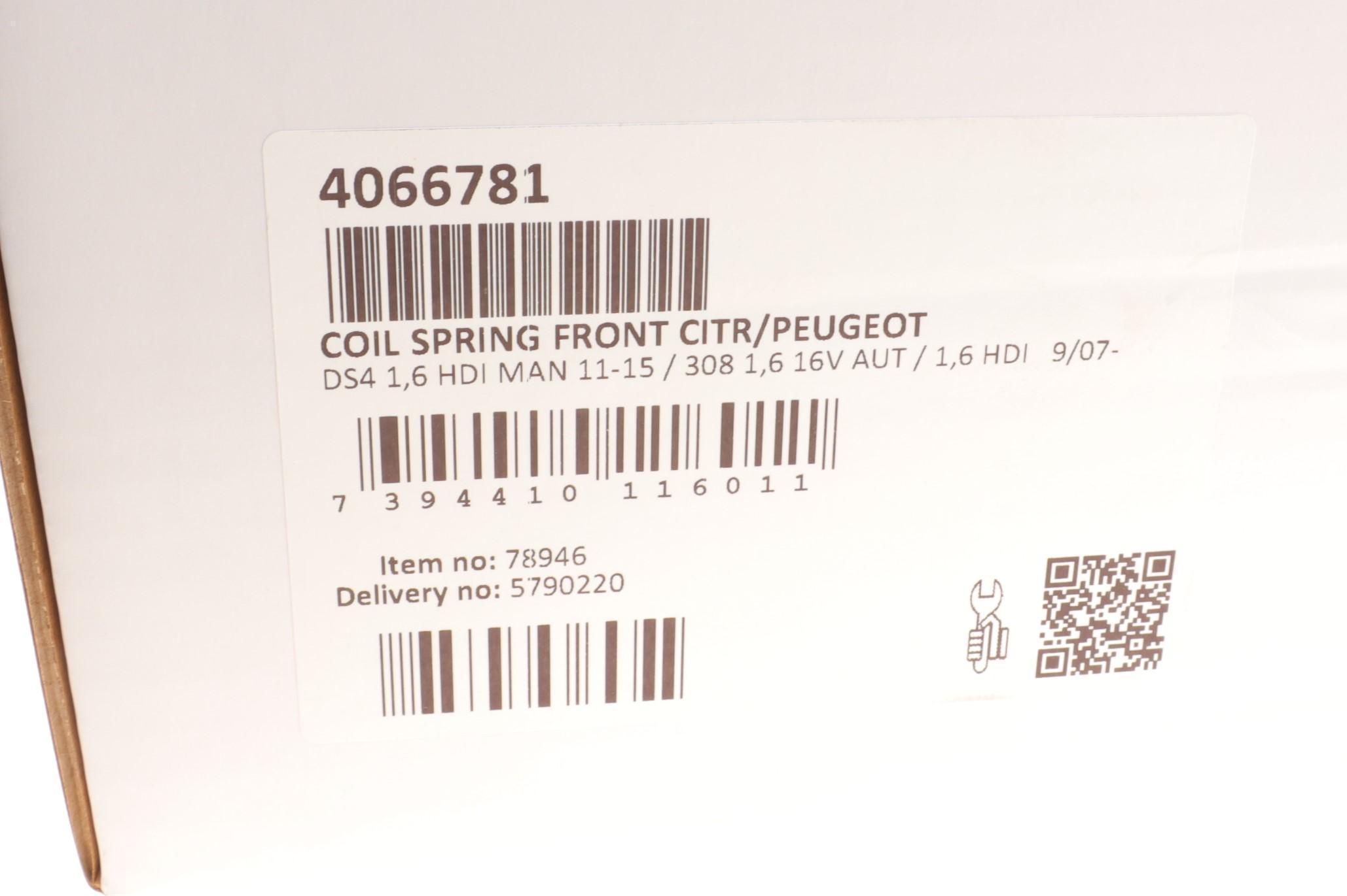 Пружина (передня) Peugeot 308 1.6 16V АКПП/1.6HDi 07-14/Citroen C4 1.6HDi 09- (накл.зад.ч/унив.)