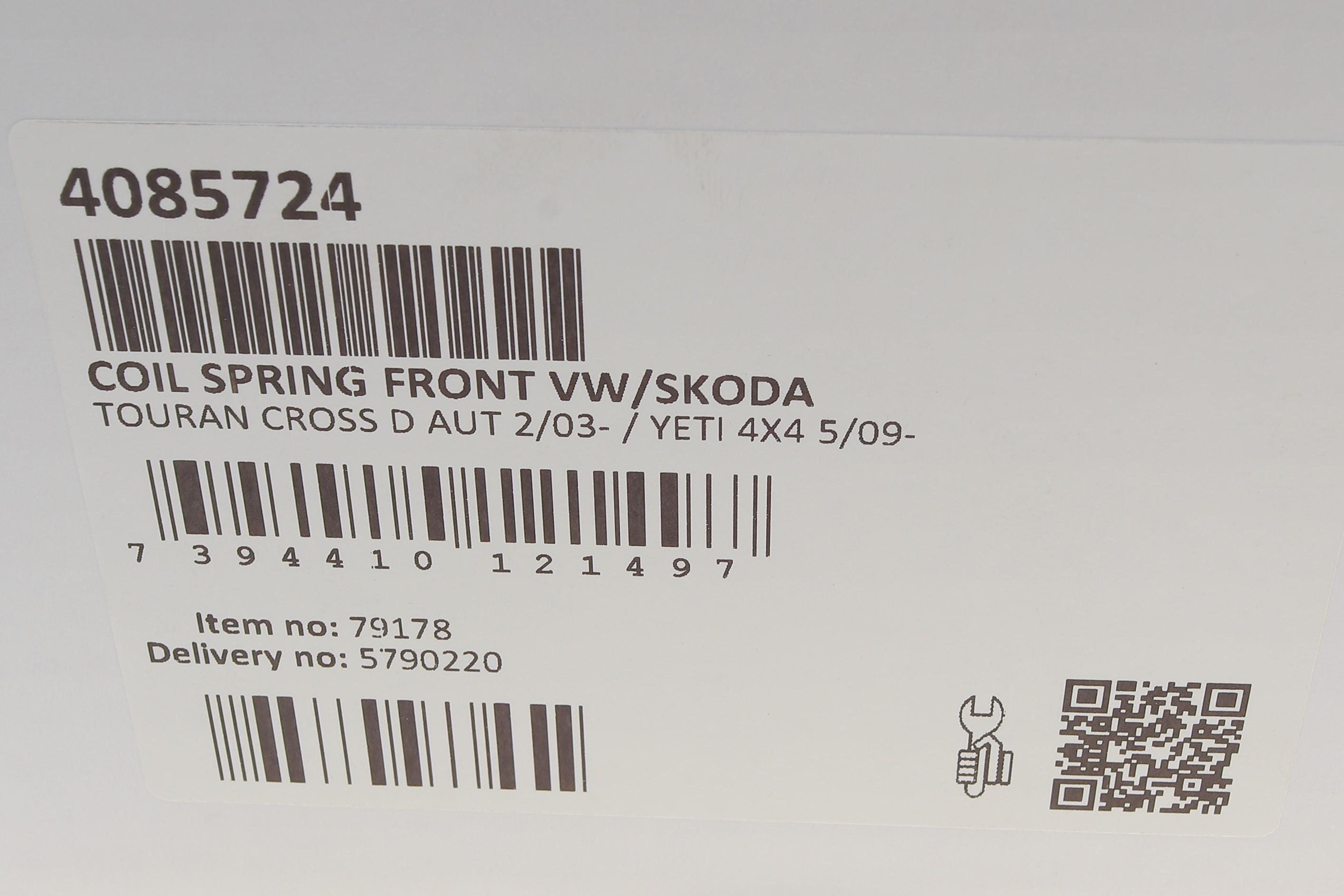 Пружина (передня) Skoda Yeti 1.8TSI/2.0TDI 4x4 09-17 (SUV)/VW Touran 1.9-2.0TDI АКПП 03-15 (вен)