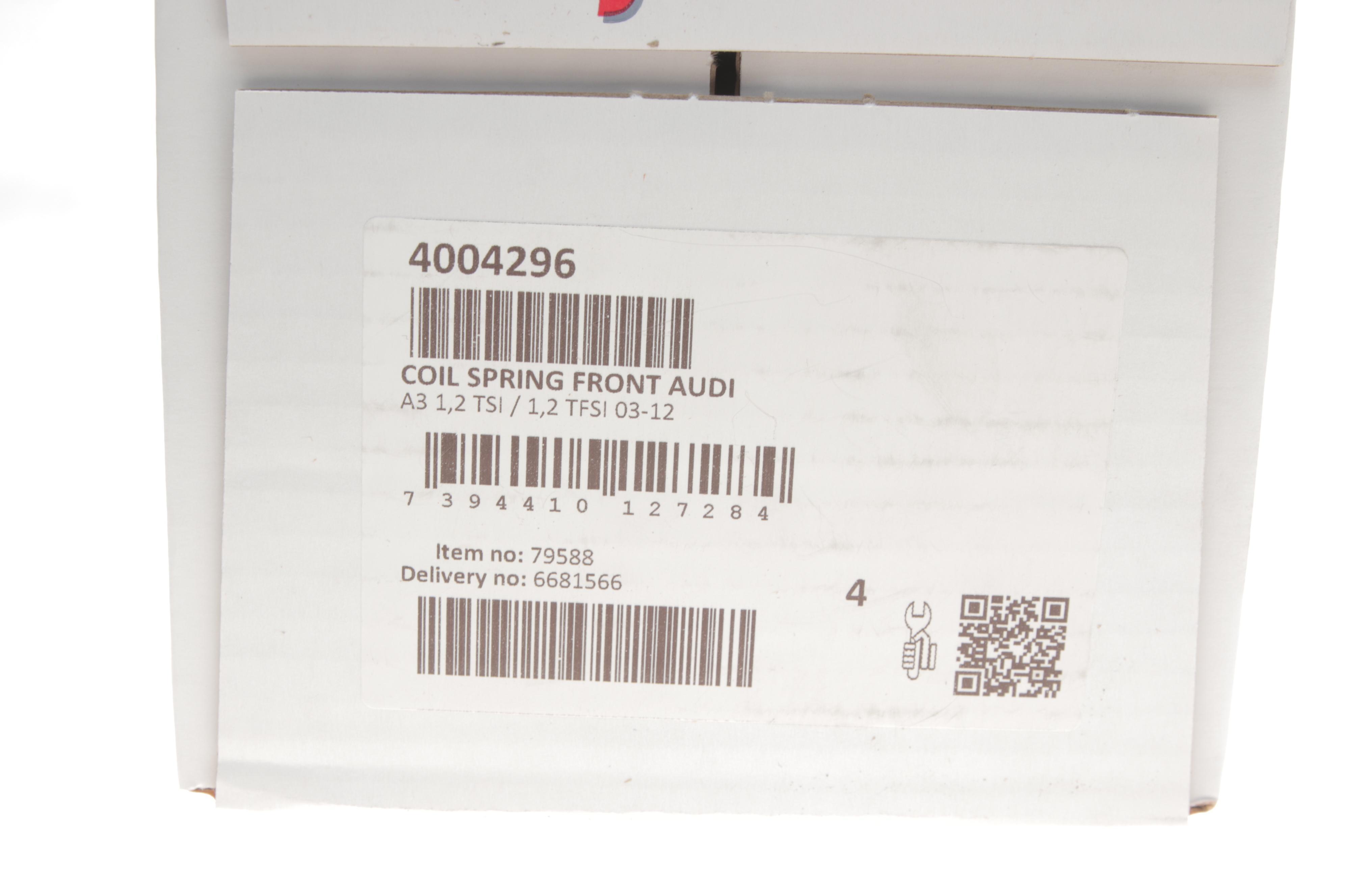 Пружина (передня) Audi A3 1.2TSI 10-13 (нах.зад.частина) (без спорт.ход.ч.)