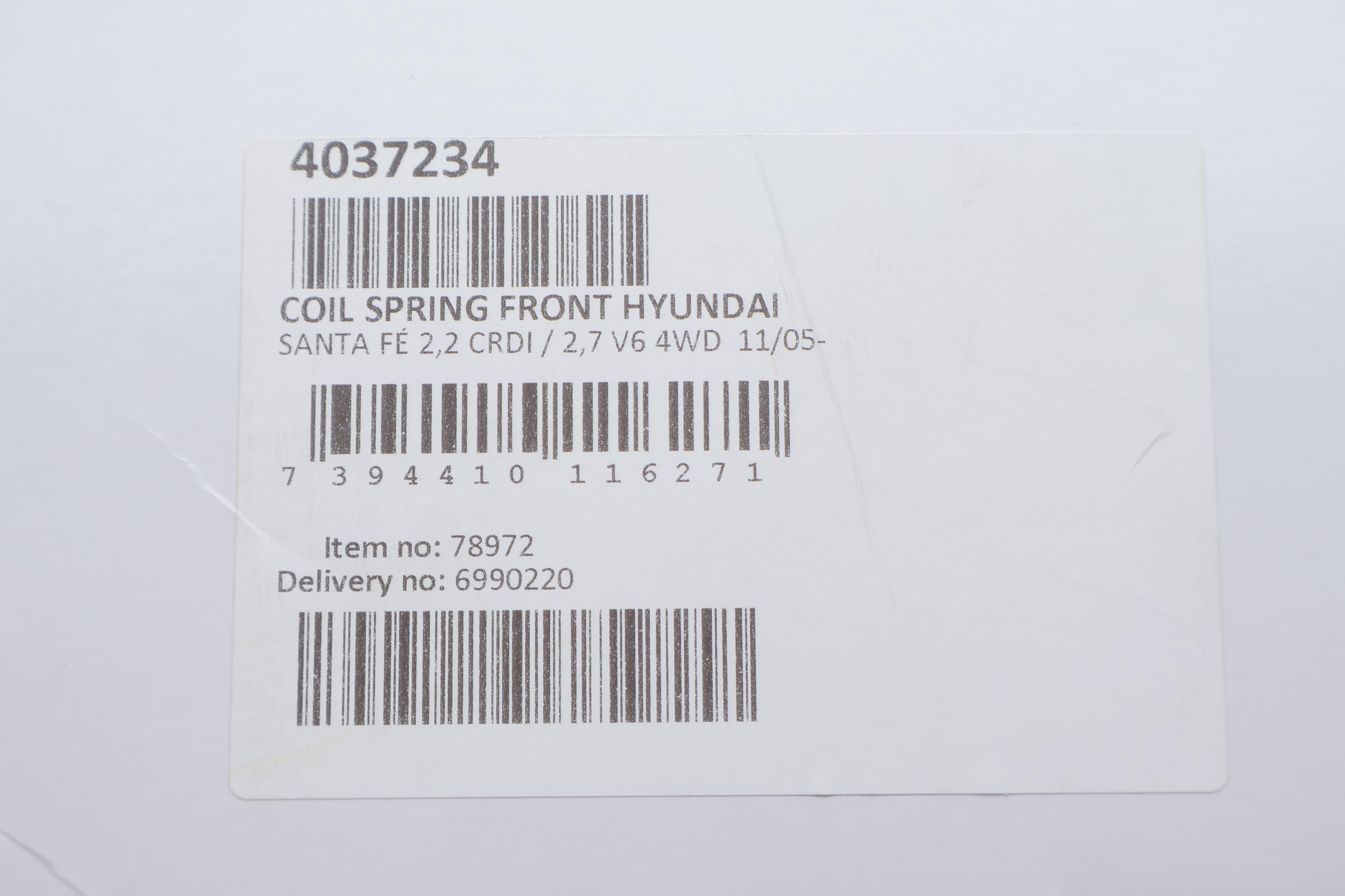 Пружина (передня) Hyundai Santa Fe II 2.2CRDi/2.2CRDi 4x4/2.7 4X4 06-09 (позашляховик)