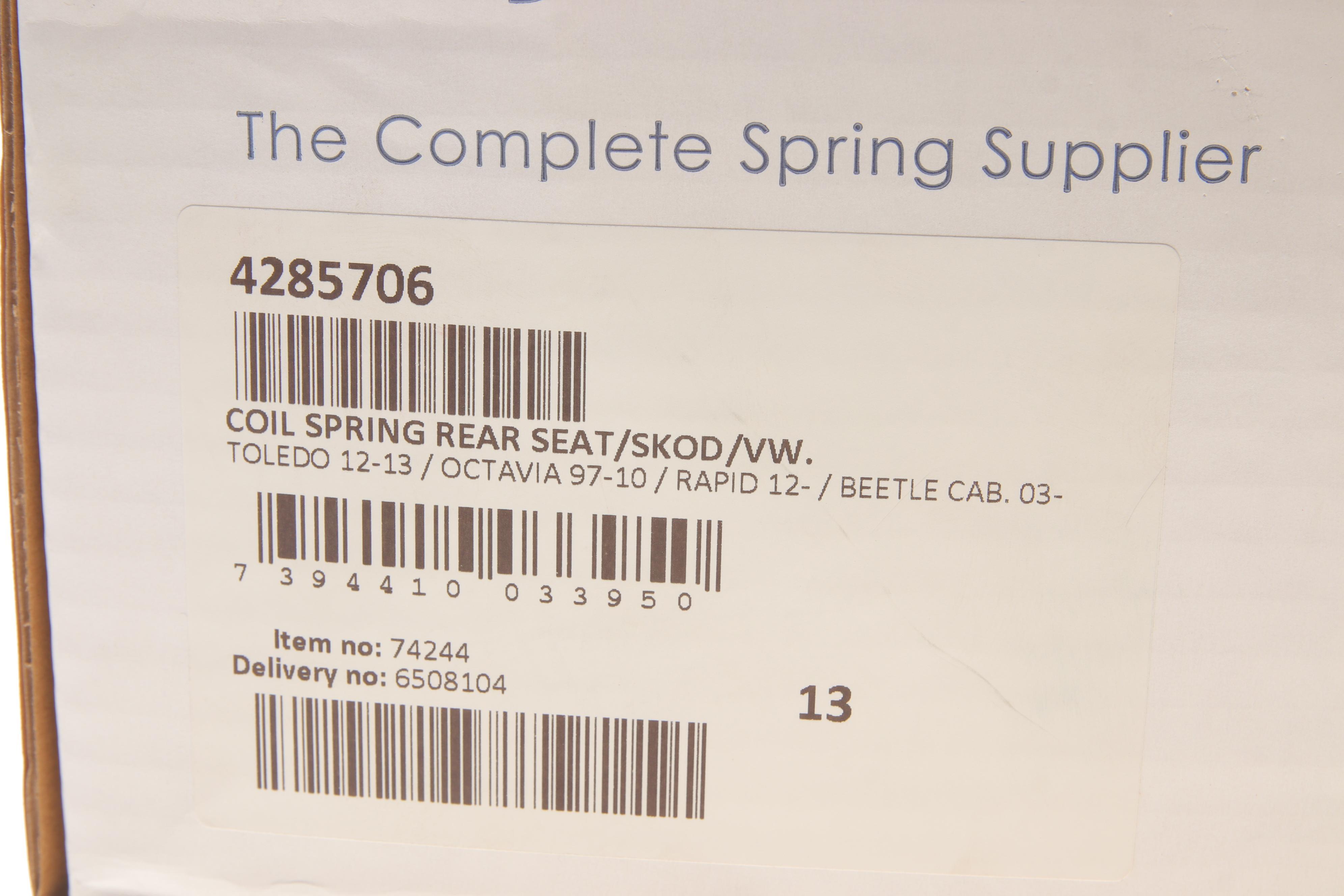 Пружина (задня) Skoda Octavia I 1.4-2.0/1.9TDI/SDI/1.8T 96-10/Rapid 1.4TSI/1.6TDI 12-15 (накл.з.ч)