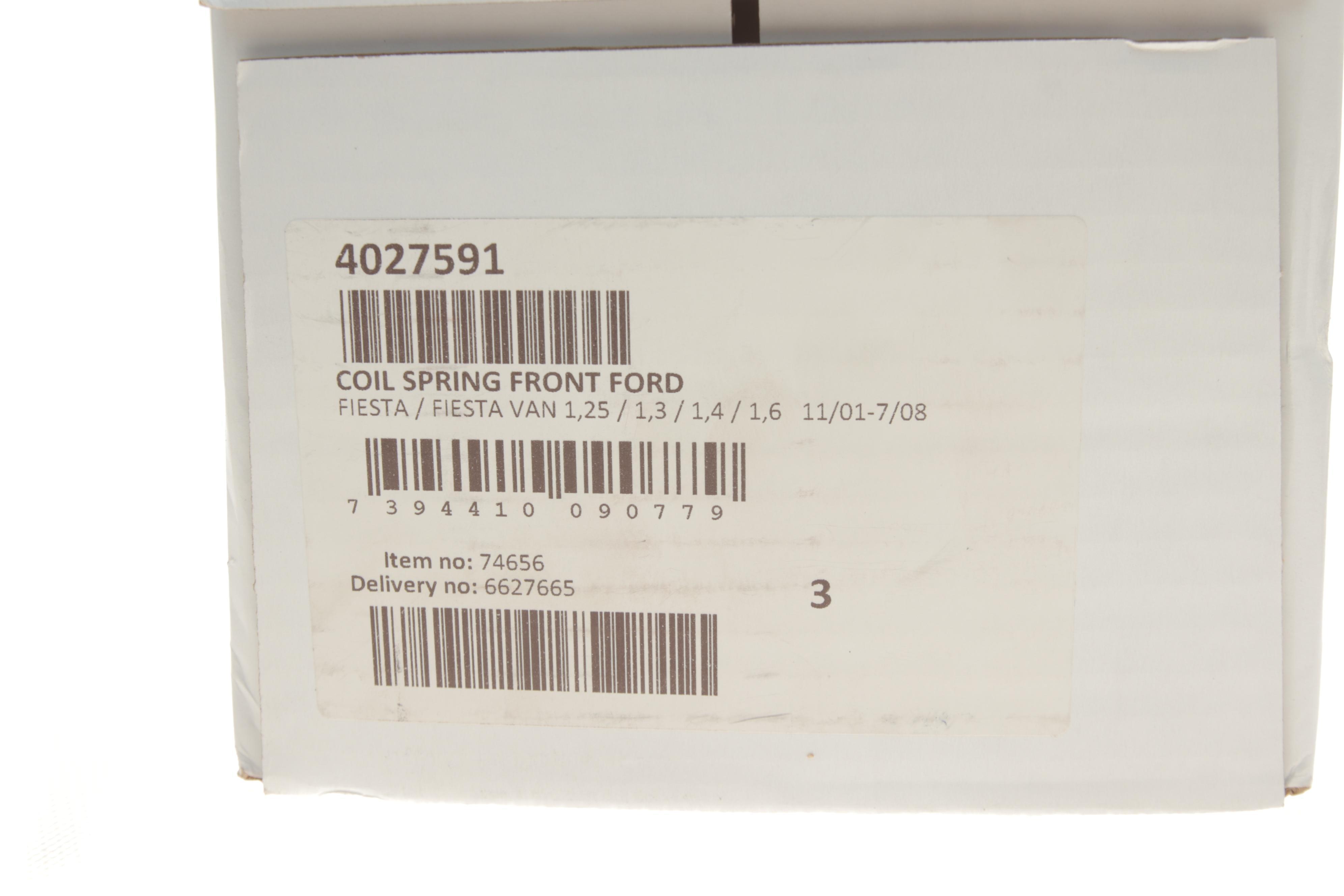 Пружина (передня) Ford Fiesta V 1.25 16V/1.3/1.4 16V/1.6 16V 01-08 (нах.зад.частина/фургон)