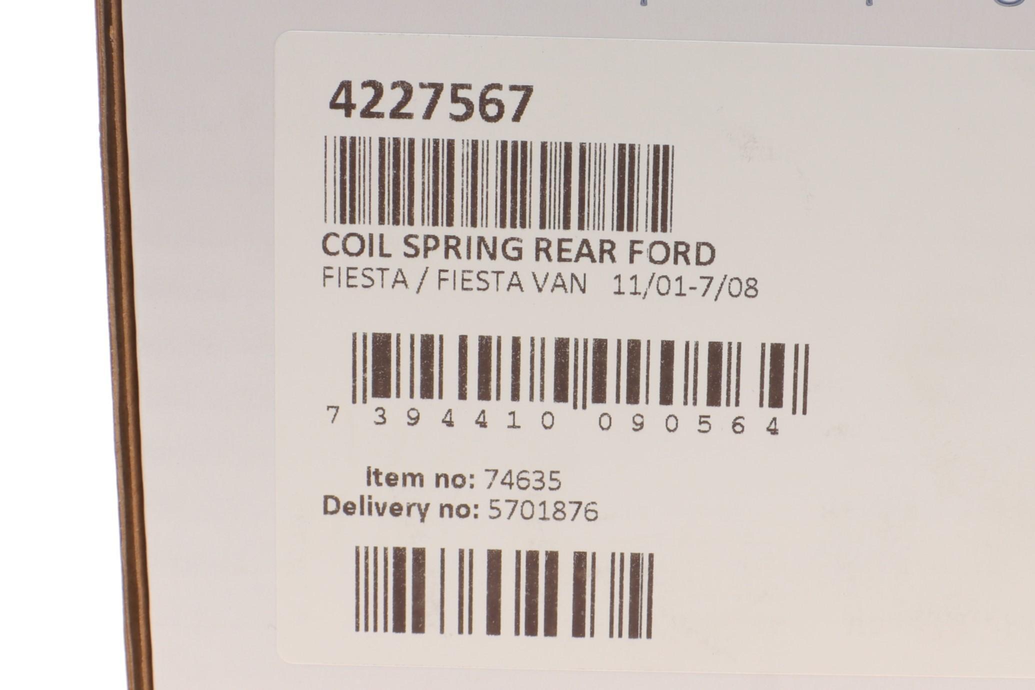 Пружина (задня) Ford Fiesta V 1.25 16V/1.3/1.4-1.6 16V/TDCi 01-08 (накл.зад.ч/фургон/хетчбек)