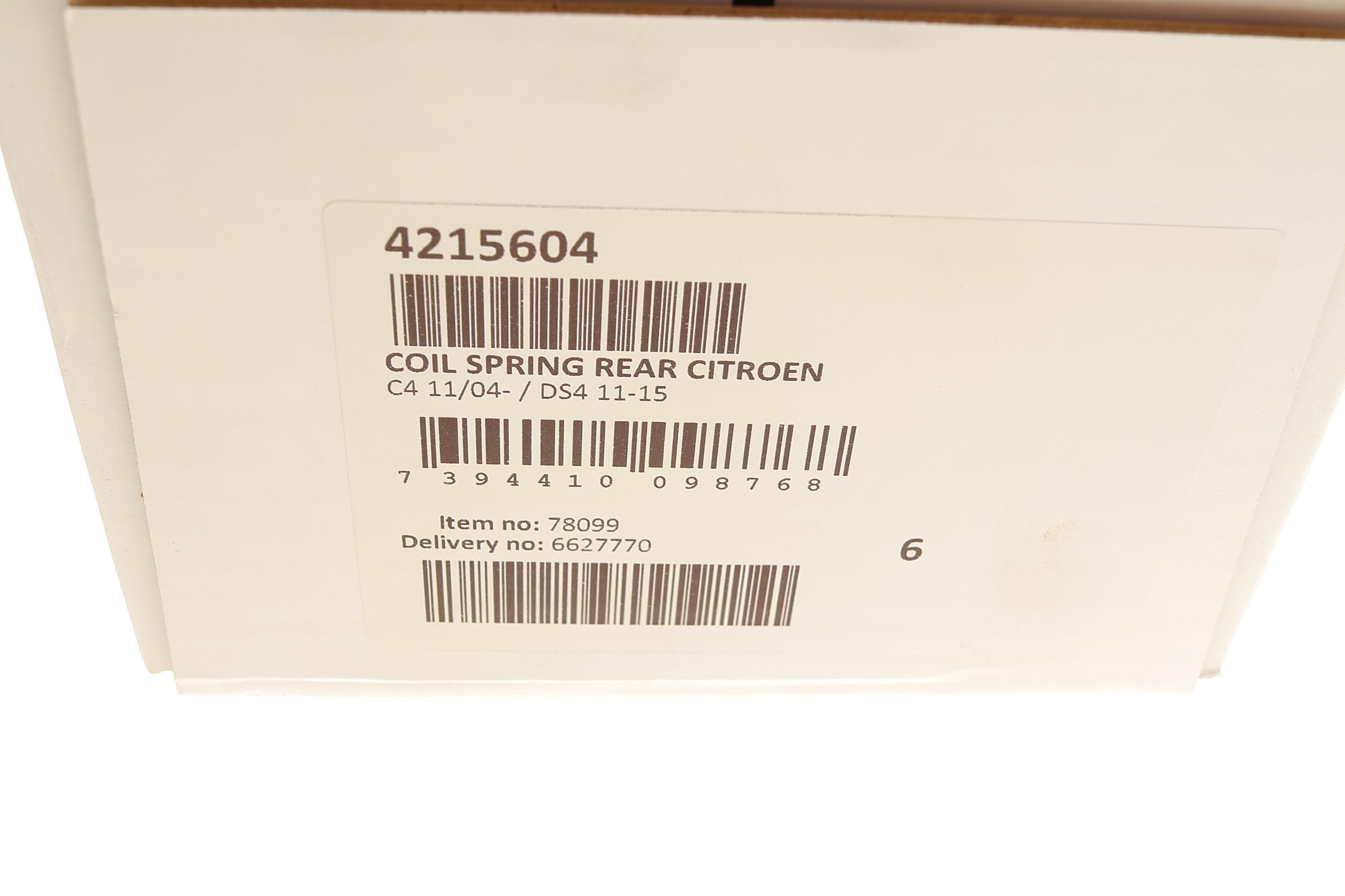 Пружина (задня) Citroen C4 1.2THP/1.4-2.0 16V/1.6HDi/THP/VTi/2.0HDi 04- (хэтчбэк/купе/седан)