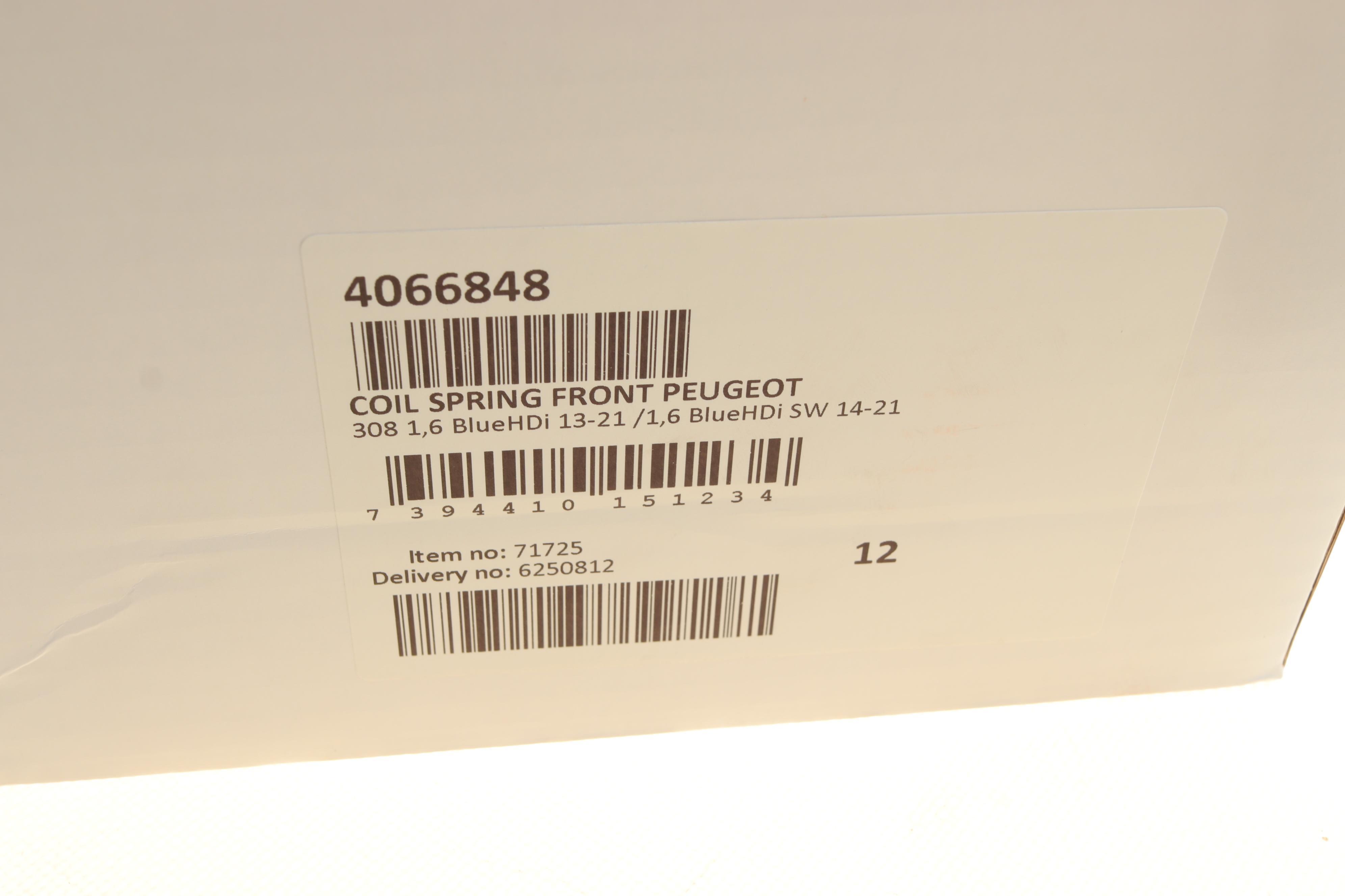 Пружина (передня) Peugeot 308 1.6HDi/BlueHDi 13-21 (ун./нак.з.ч) (ос.Incl e-HDi)/1.6THP 13-14(хетч)