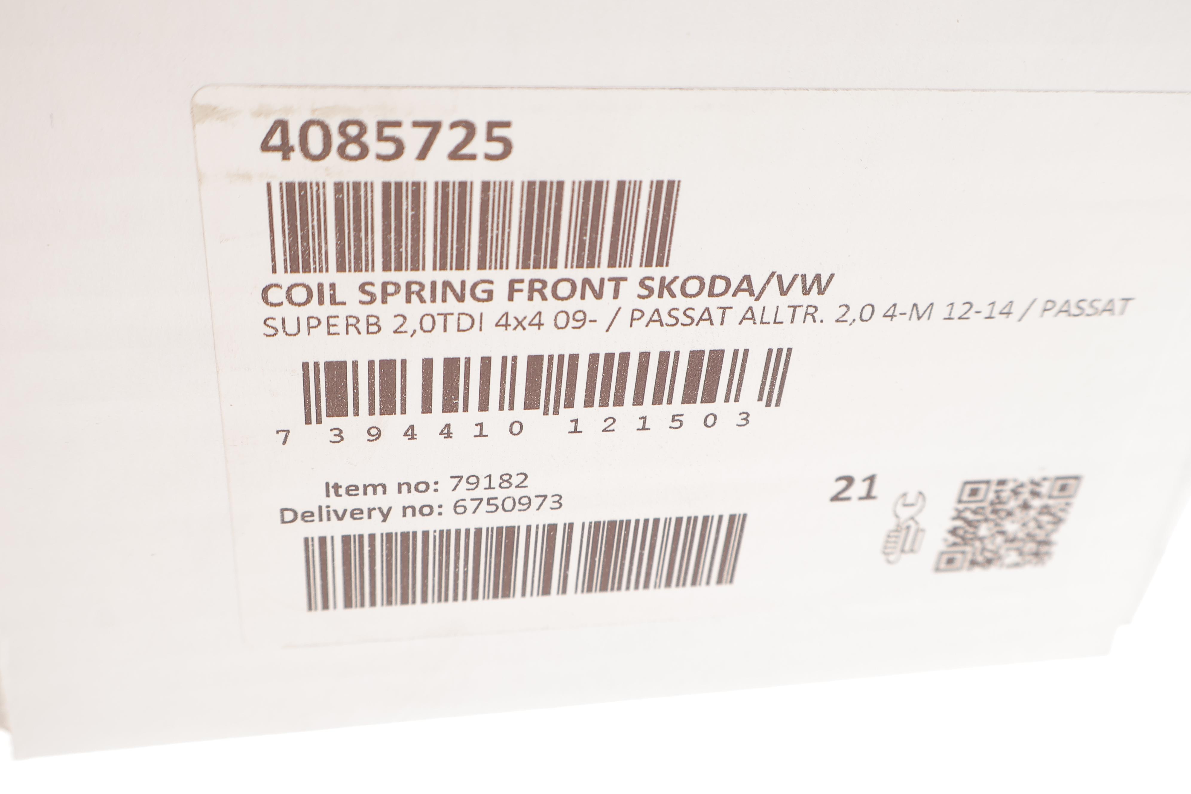 Пружина (передня) Skoda SuperB II 2.0TDI 4x4 09-15/VW Passat 2.0TDI 05-14 (седан/ун.)(з посил.ход.ч)