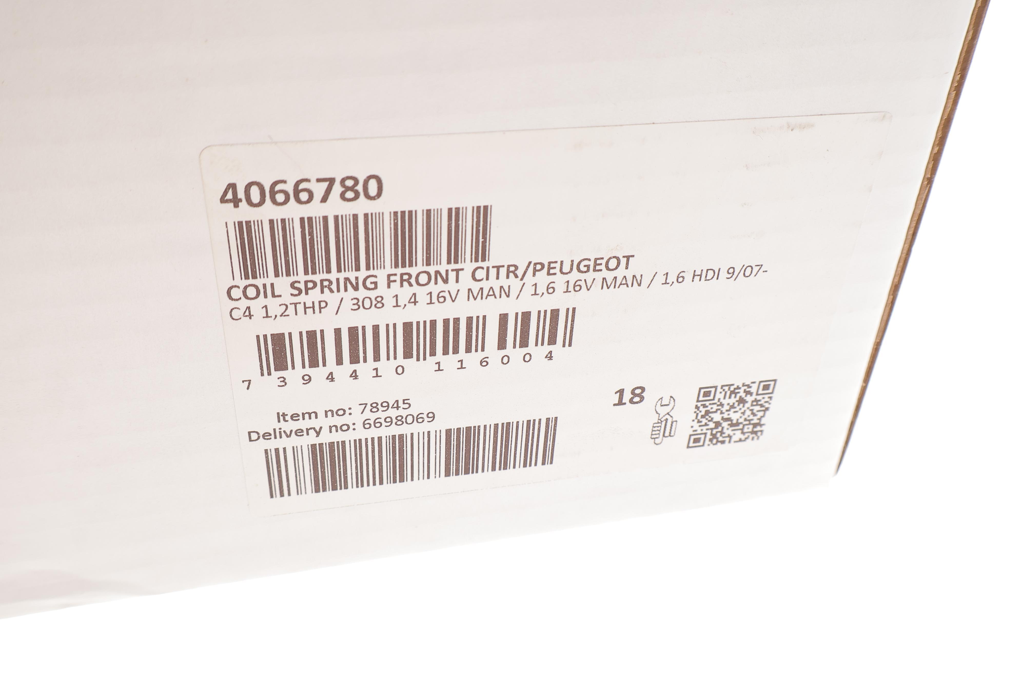 Пружина (передня) Peugeot 308 1.6 16V МКПП/1.4 16V 07-14/Citroen C4 1.6VTi АКПП/BlueHDi 09-