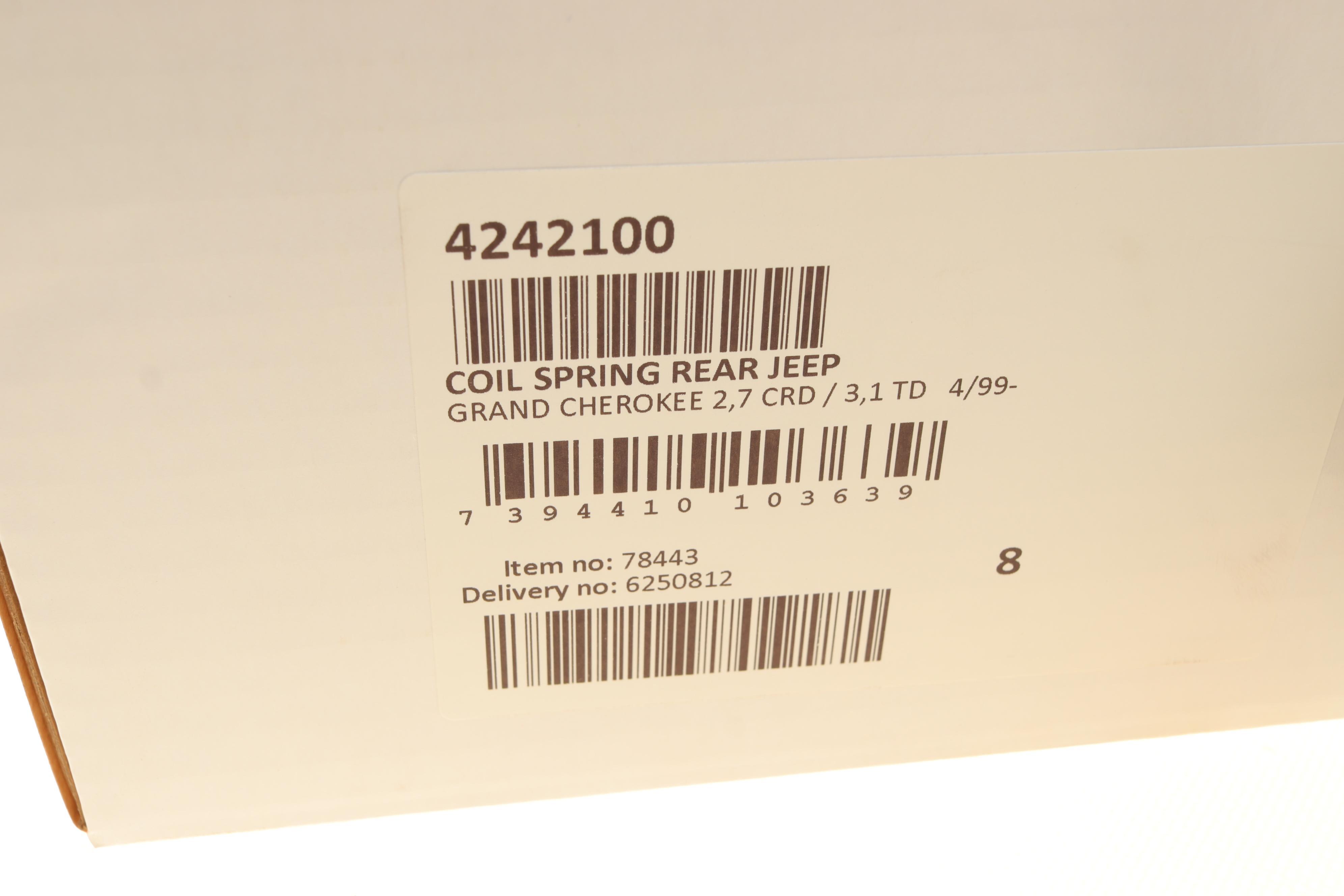 Пружина (задня) Jeep Grand Cherokee 2.7CRD/3.1TD 4x4 99-05 (всюдихід закритий)