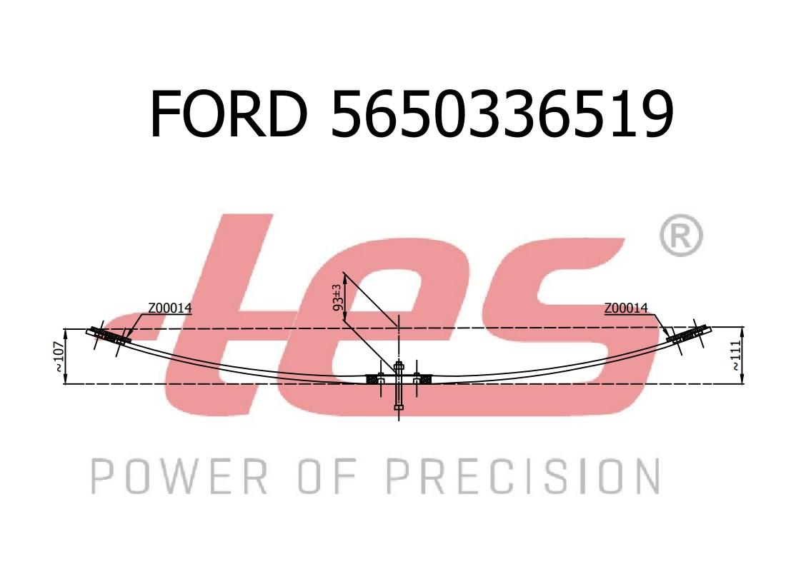 Ресора задня підкорінна Ford Transit 00- (ізогнутий) (1/16mm) (60/620/620)