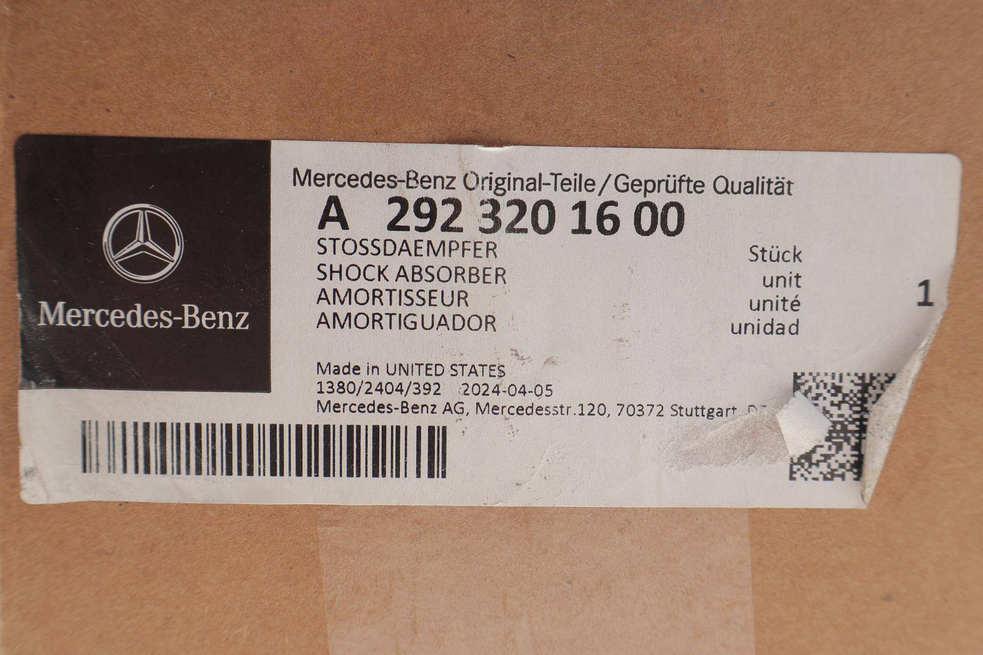 Амортизатор (задній) MB GLE-class (C292) 15-19 (пневмо)