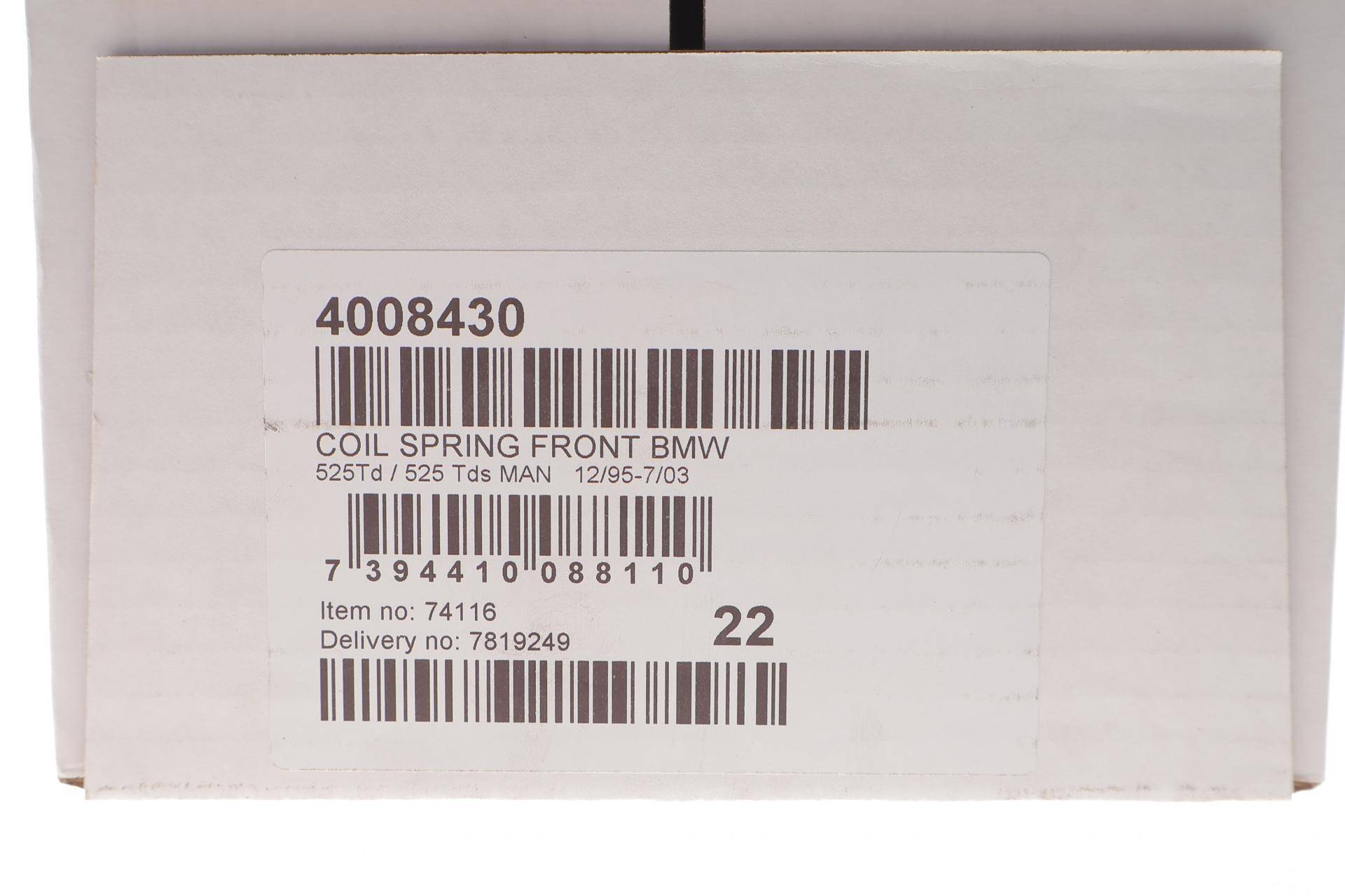 Пружина (передня) BMW 3 (E46) 330d/Cd/5 (E39) 525td/tds МКПП 97-07 (седан/унив/купе)(без спорт.ход)