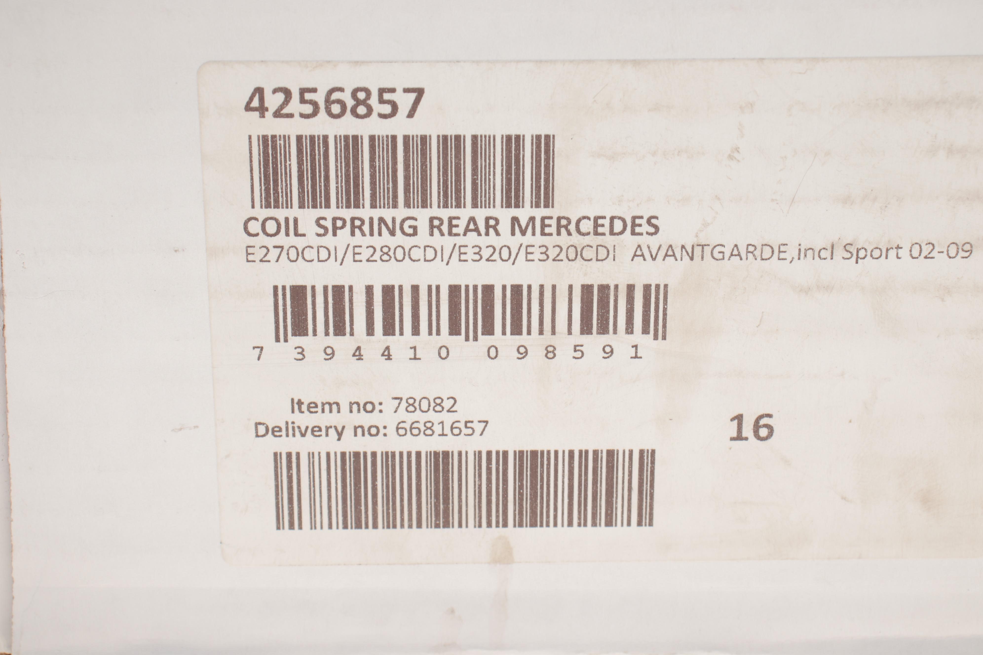 Пружина (задня) MB E-class (W211) E200NGT/E500 02-08 (седан) (ос:Avantgarde, Sport)