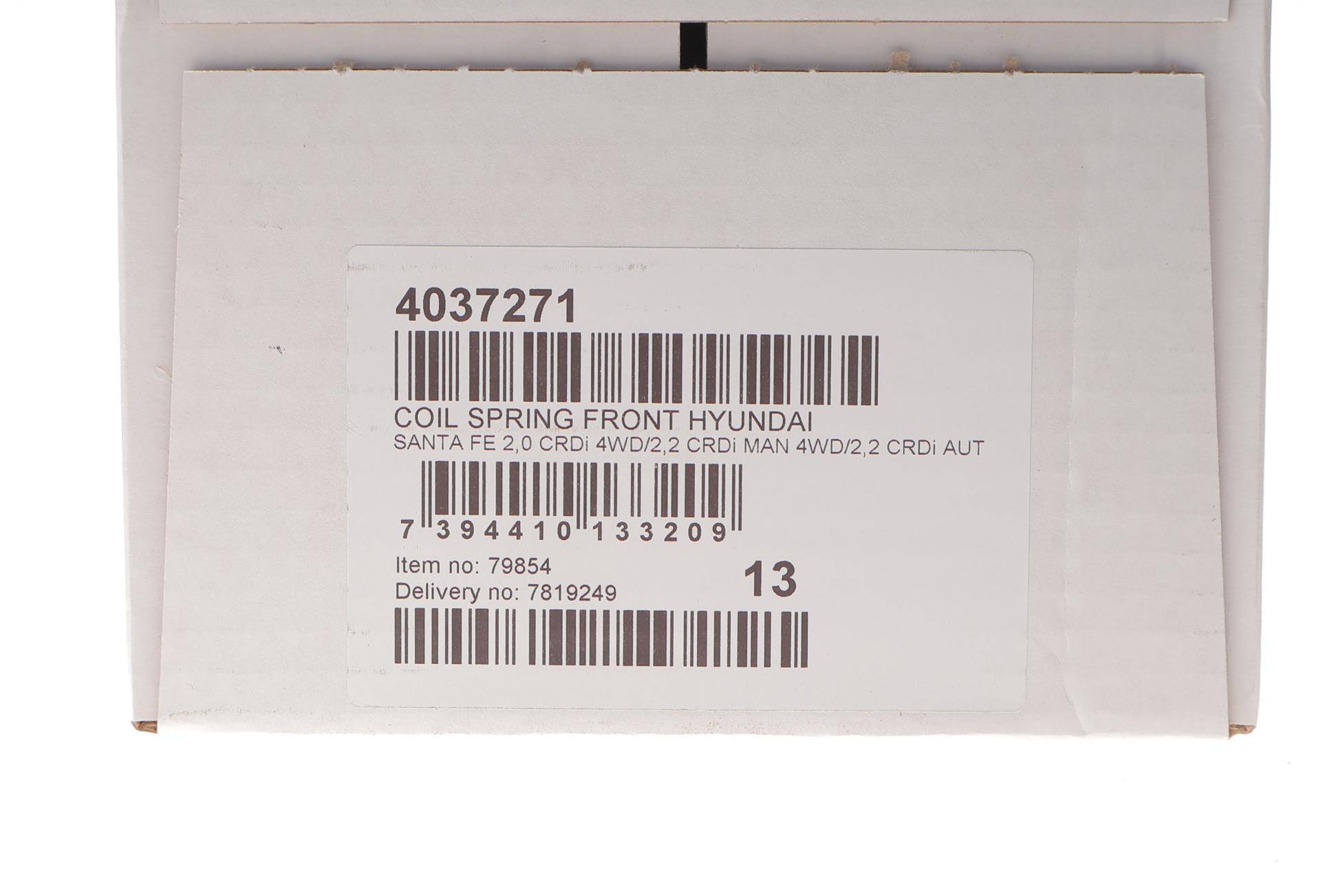 Пружина (передня) Hyundai Santa Fe II 2.0CRDi 4x4 10-12/2.2CRDi АКПП/2.2CRDi 4x4 МКПП 09-12 (позашляховик)