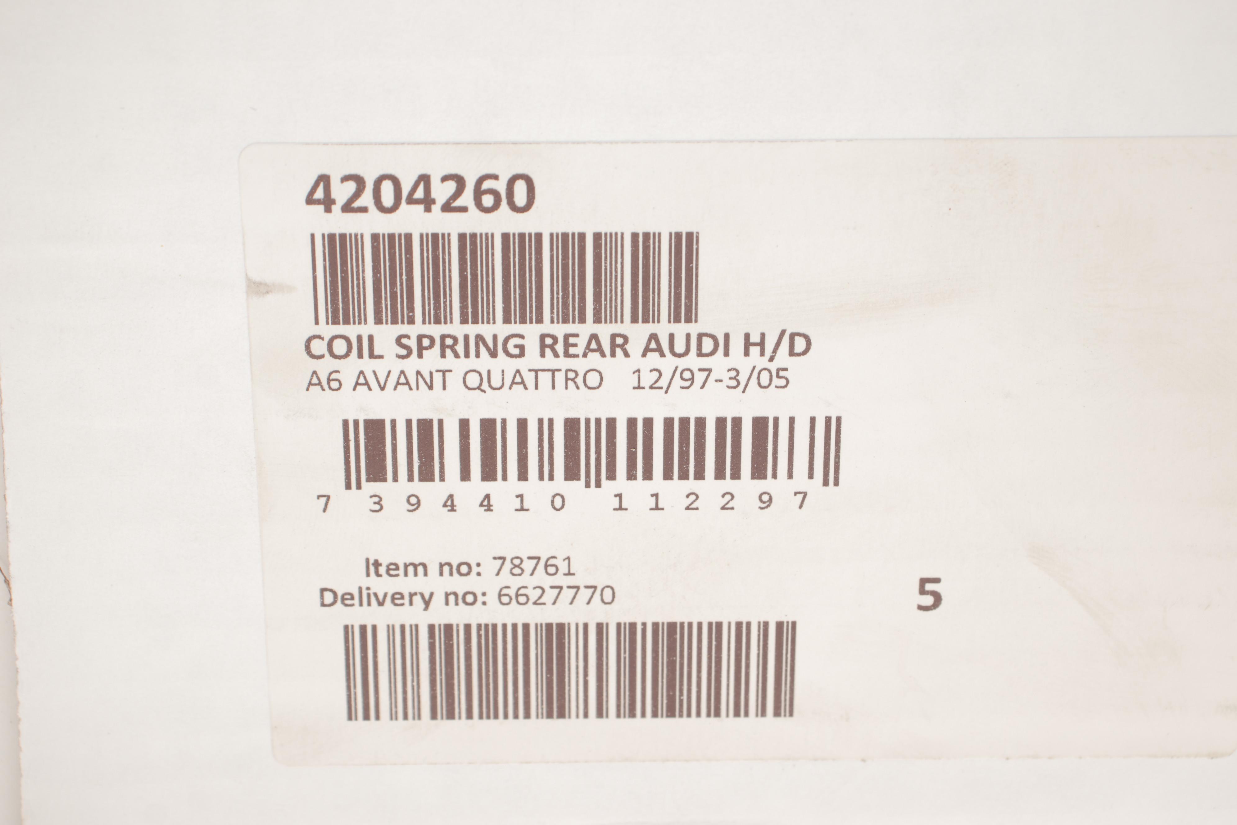 Пружина (задня) Audi A6 1.8T/2.4/2.5TDI/2.8/3.0 quattro/VW Passat B5 4motion 97-05 (унів.) (HD)