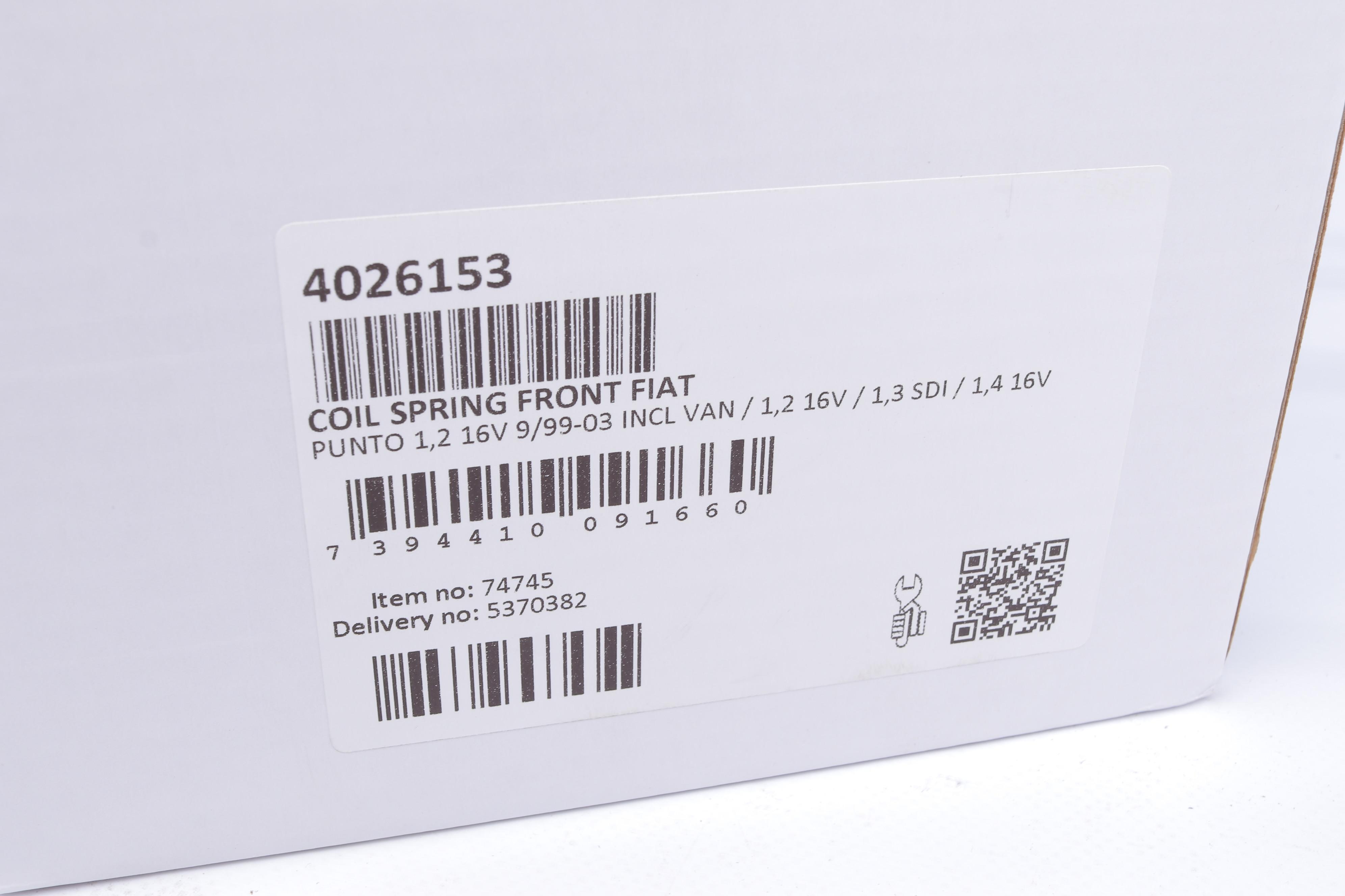 Пружина (передня) Fiat Punto 1.2 16V 80/1.3JTD 16V/1.4/1.2 60 99-12 (накл.зад.ч./фургон)