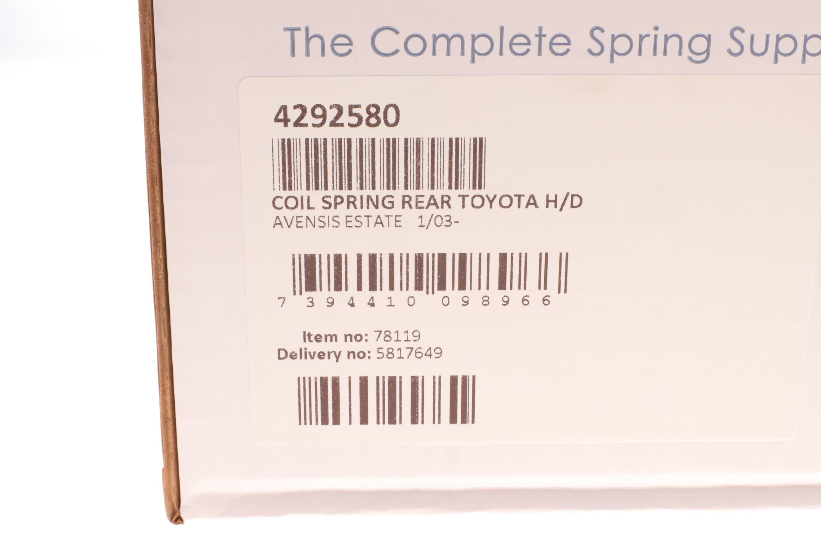 Пружина (задня) Toyota Avensis 1.6VVT-i/1.8/2.0/2.0-2.2D-4D/2.2D-Cat/2.4/2.0VVT-i 03-08 (унів.)(HD)