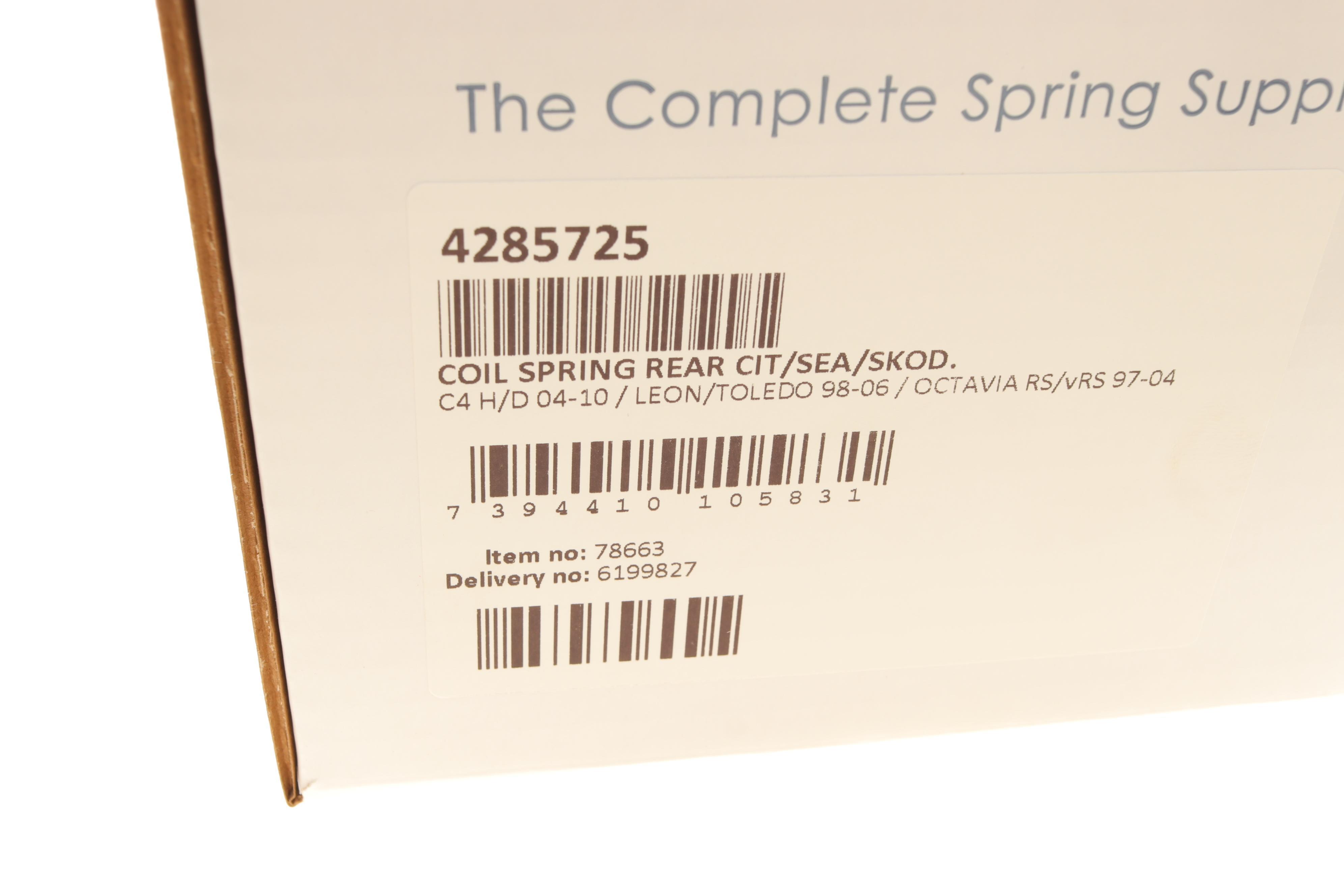 Пружина (задня) Skoda Octavia RS 1.8T 01-06/Seat Leon 1.9TDI 98-06 (накл.зад.ч)/Toledo (седан)