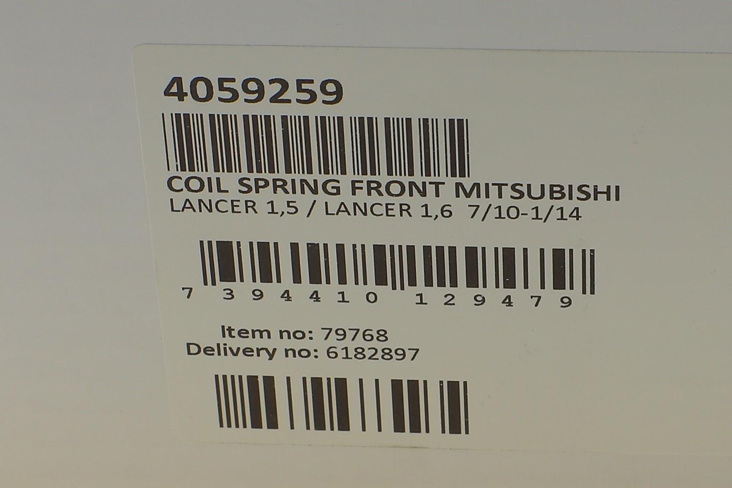 Пружина (передня) Mitsubishi Lancer VIII 1.5/1.6 MIVEC 10- (седан/накл.з.)