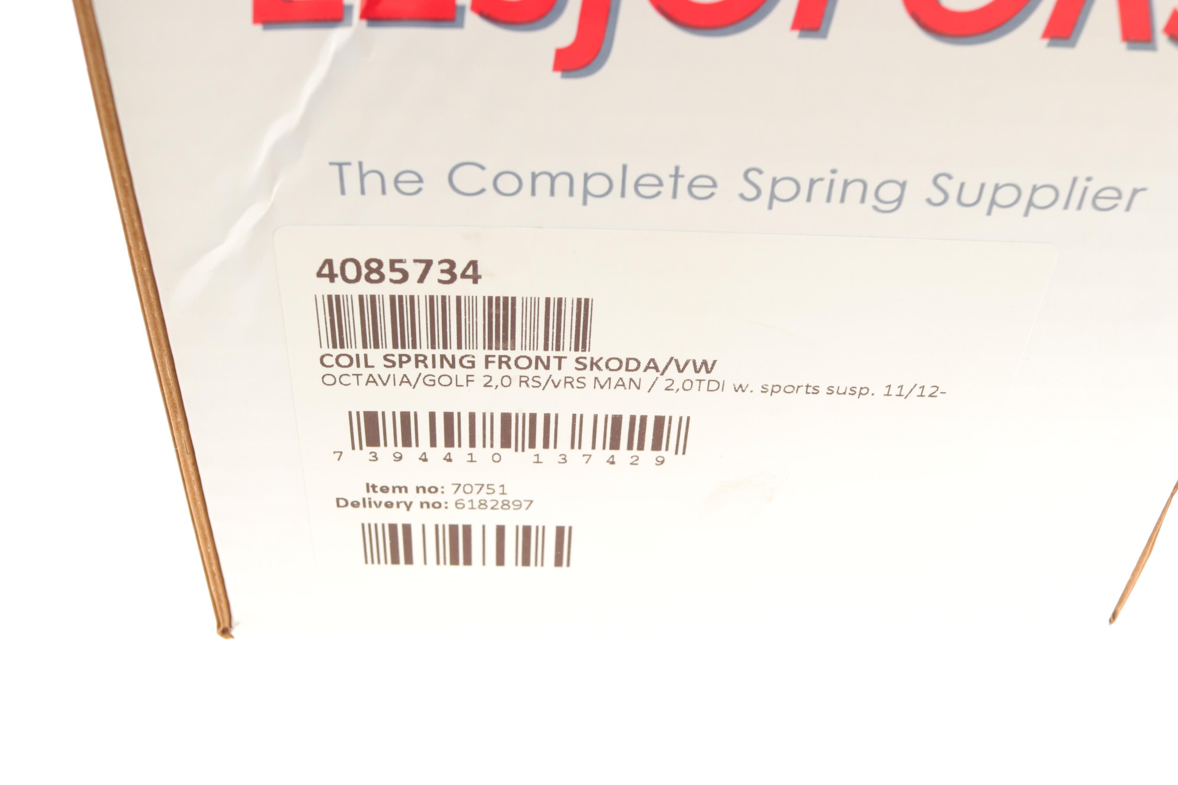 Пружина (передня) Skoda Octavia 2.0TDI RS/TSI RS МКПП 13-20/VW Golf 2.0TDI МКПП 12- (накл.з.ч/унив)