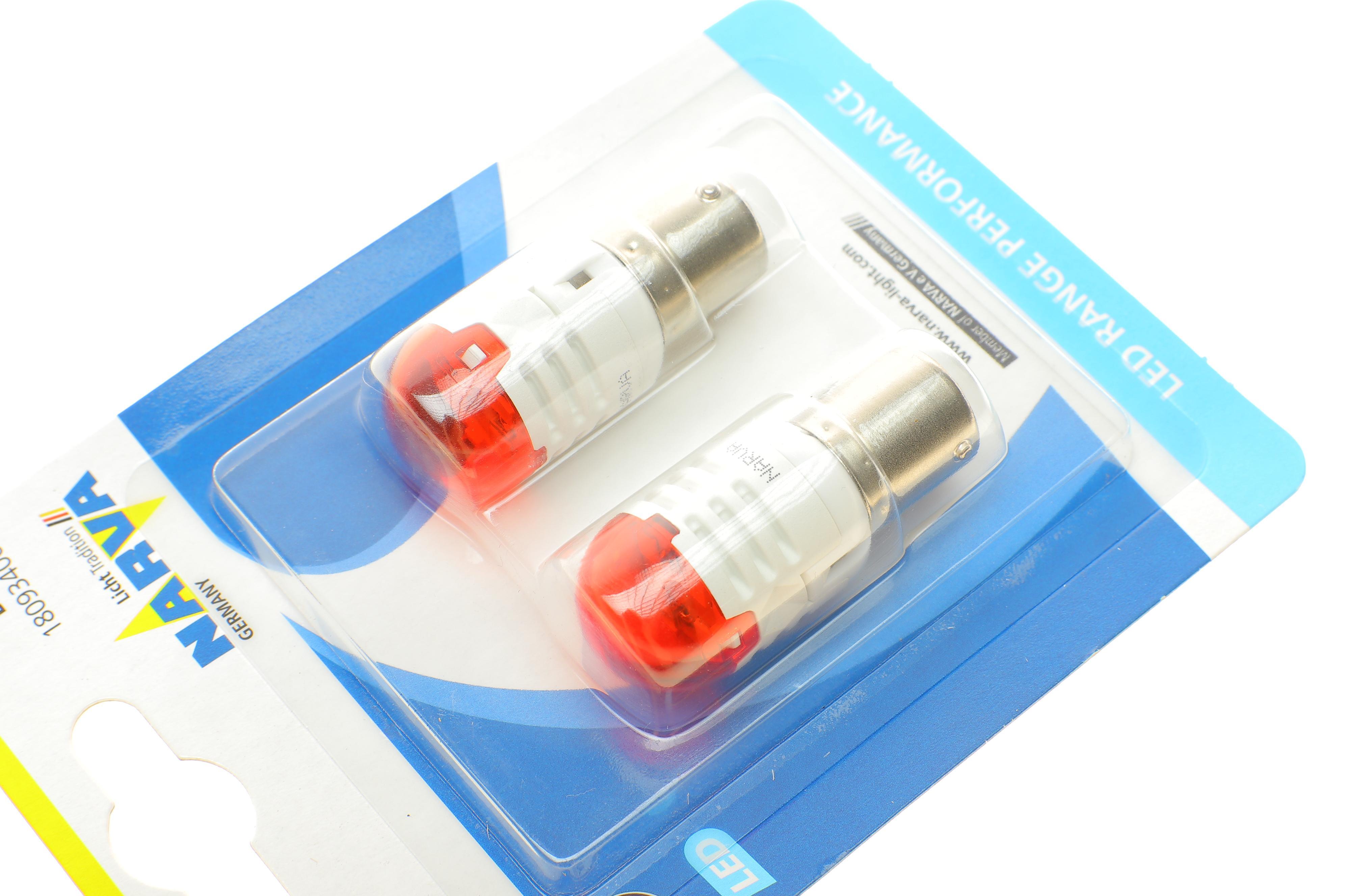 Автолампа P21W 12V BA15s (LED) (червона) (к-кт 2шт.)