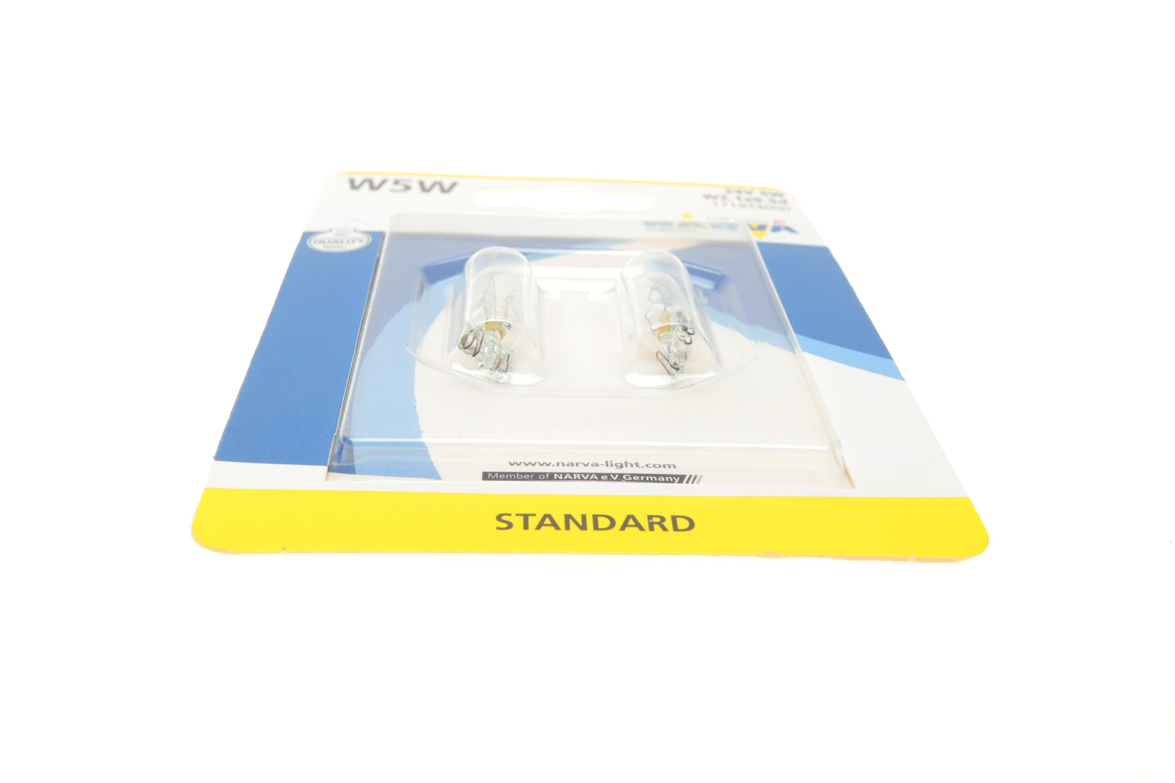 Автолампа W5W 24V 5W W2.1x9.5d (без цоколя) (блістер/к-кт 2шт)