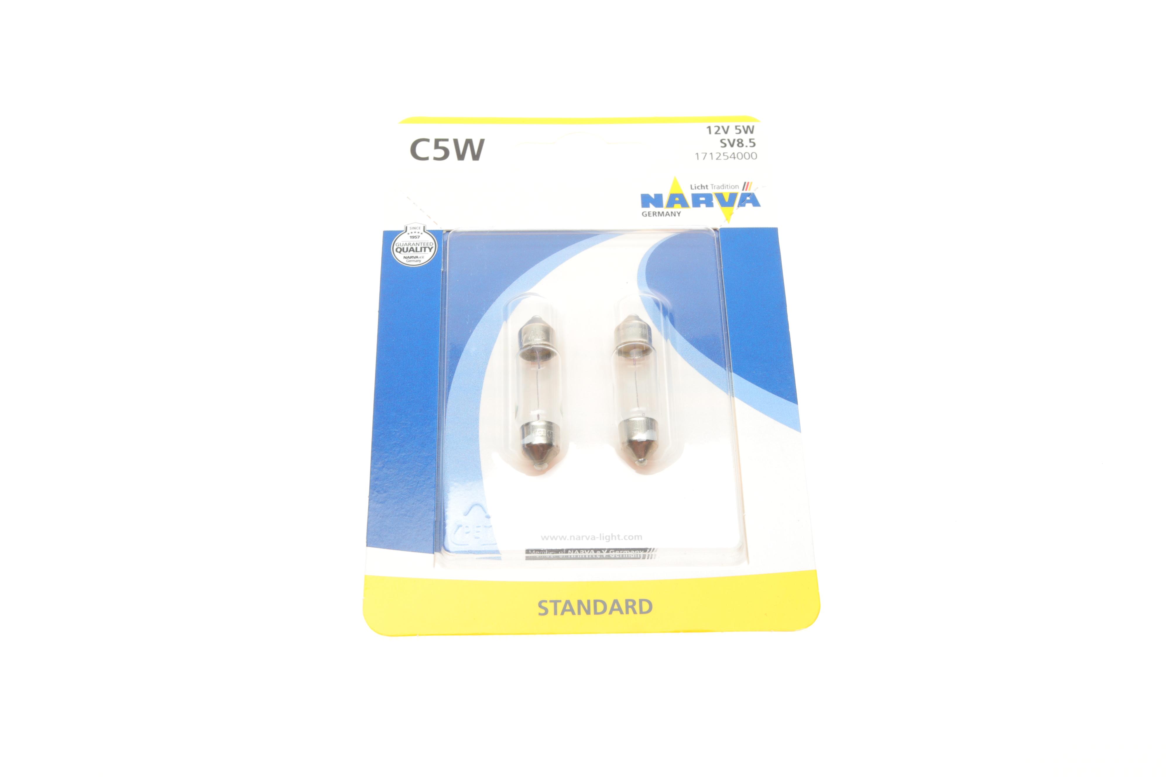 Автолампа C5W 12V 5W SV8.5 (11x35mm) (блістер/к-кт 2шт)