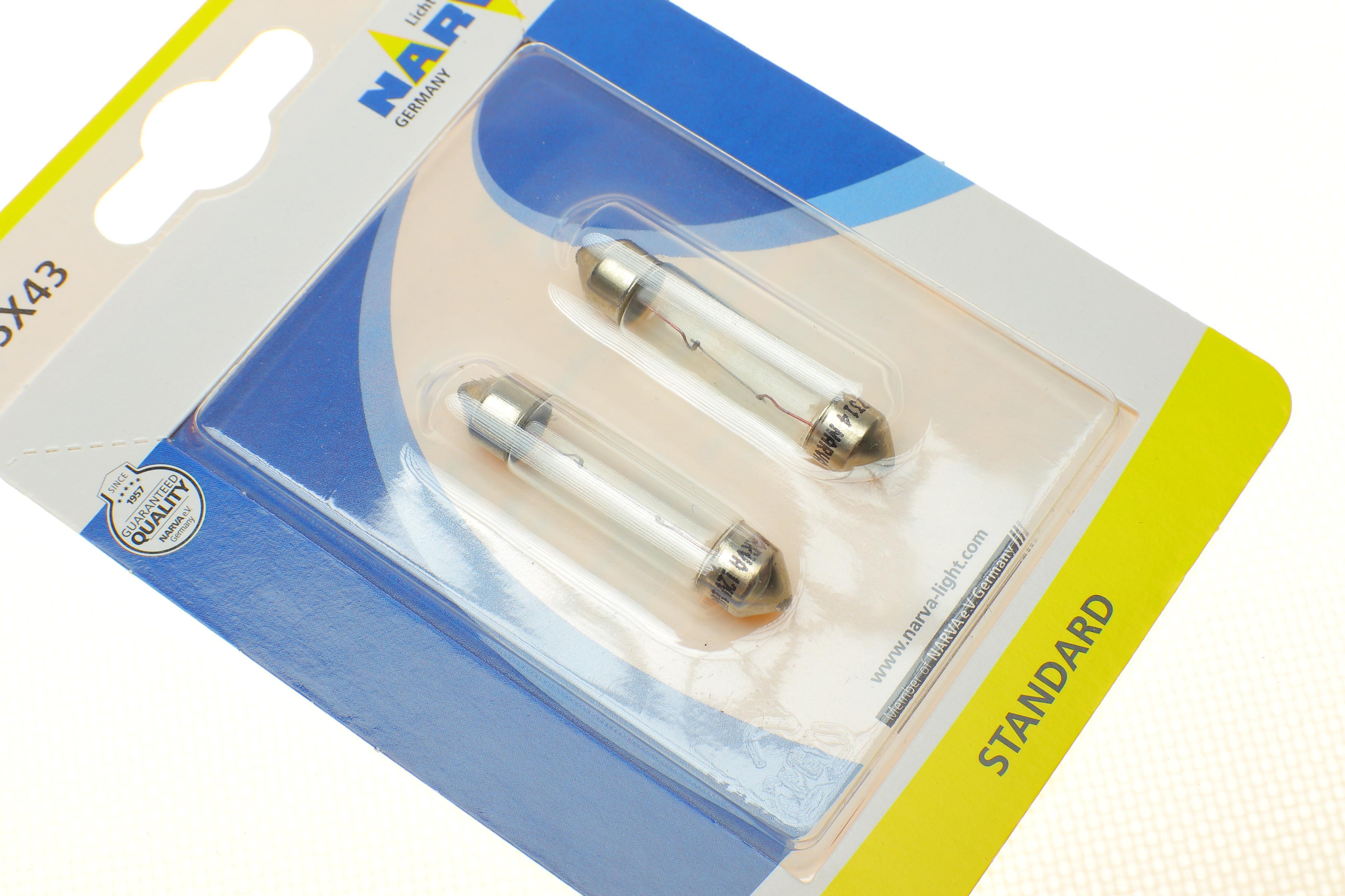 Автолампа C10W 12V 10W SV8.5 Standard (L=41/d=11) (блістер/к-кт 2 шт)