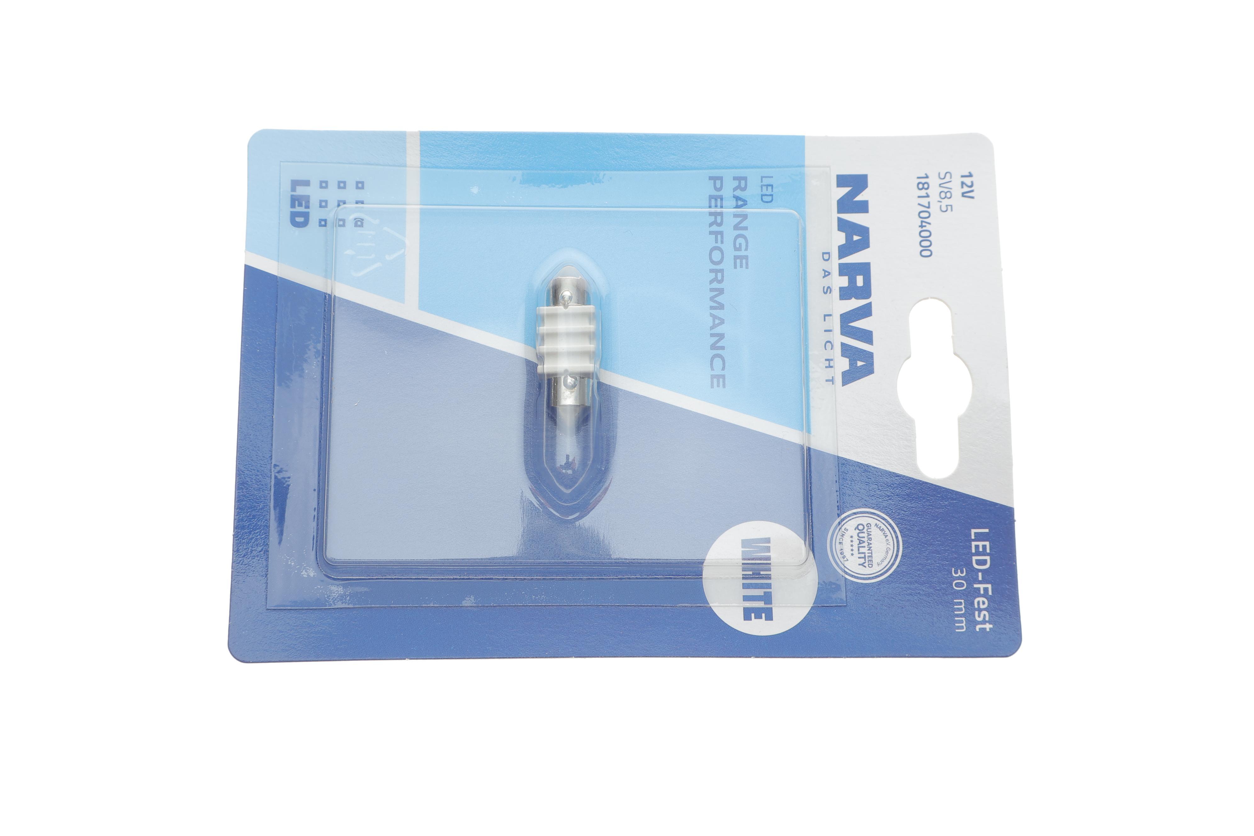 Автолампа 12V 0, 8W SV8.5 (9.8x30mm) Festoon LED (blister/1шт) (6000K)