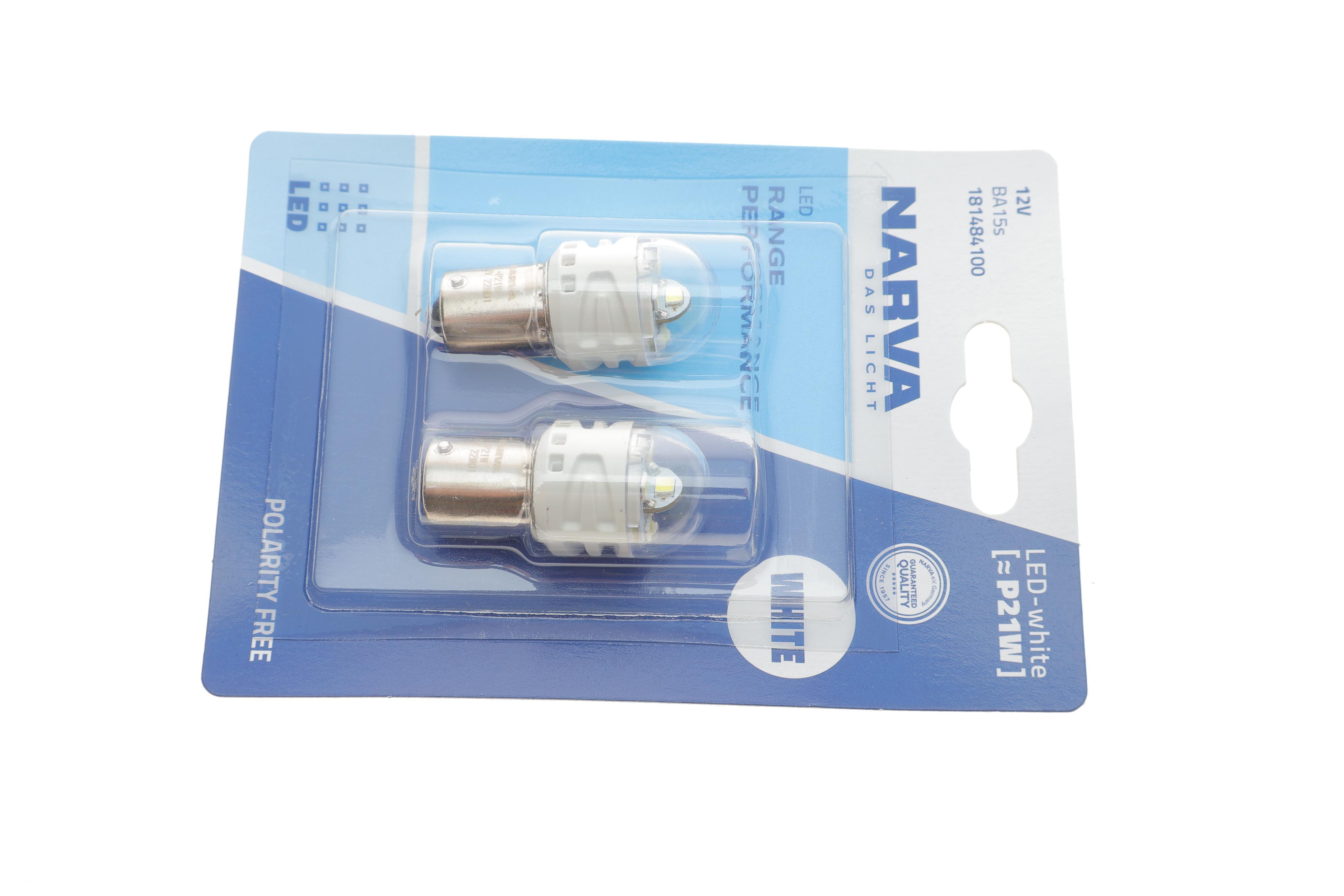Автолампа P21W 12V 2.2W BA15s LED (біла) (к-кт 2 шт.)