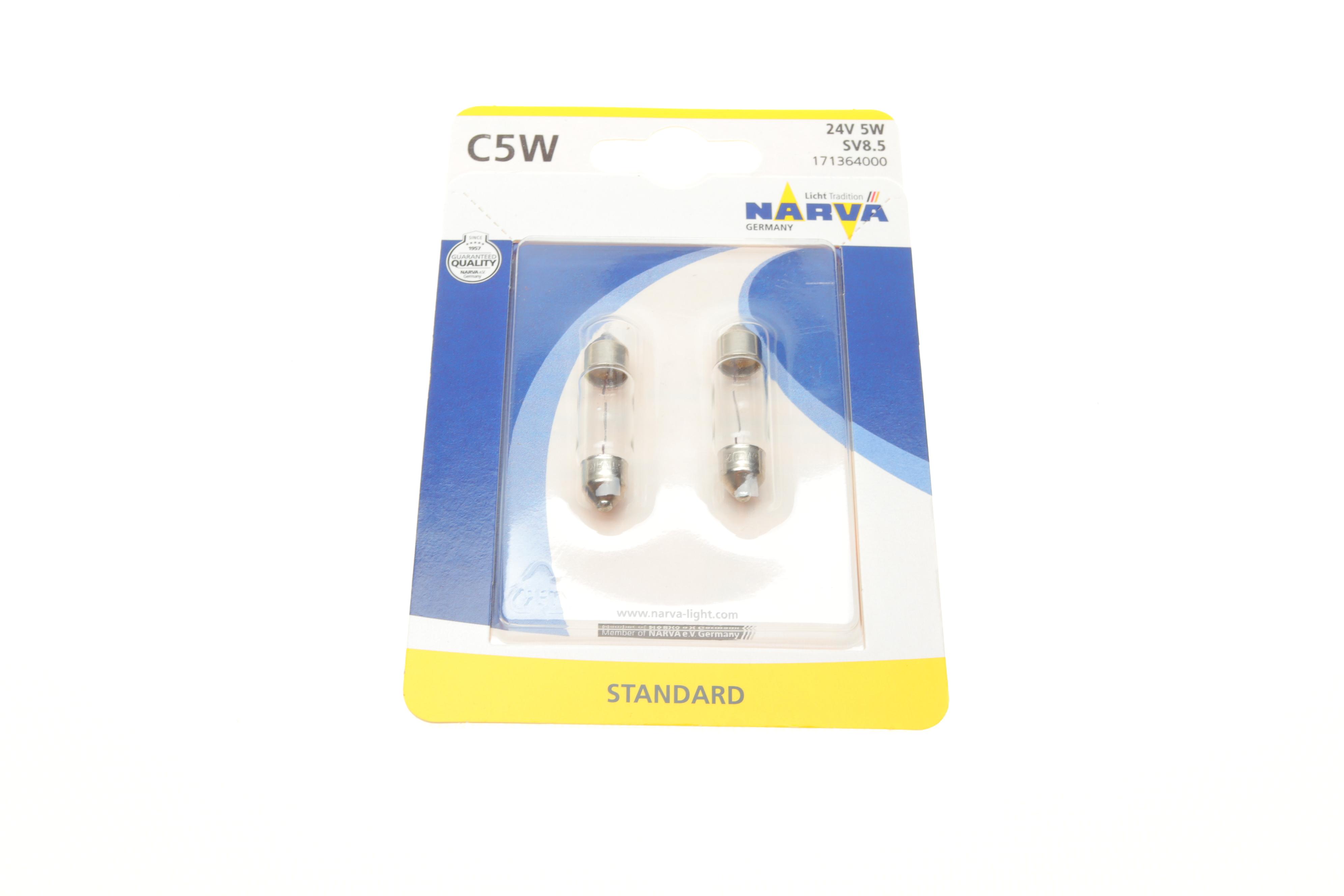 Автолампа C5W 24V 5W SV8.5 (11x35mm) (блістер/к-кт 2шт)