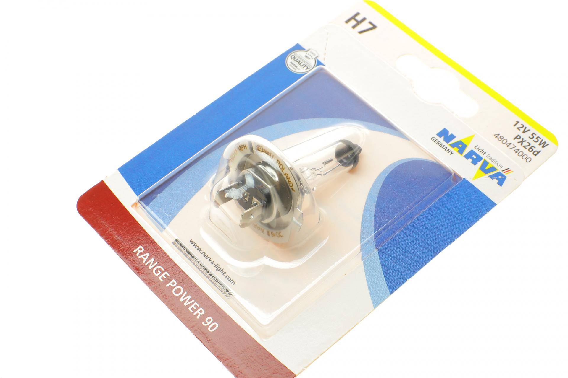 Автолампа H7 12V 55W PX26d Range Power 90 (блістер/1шт)