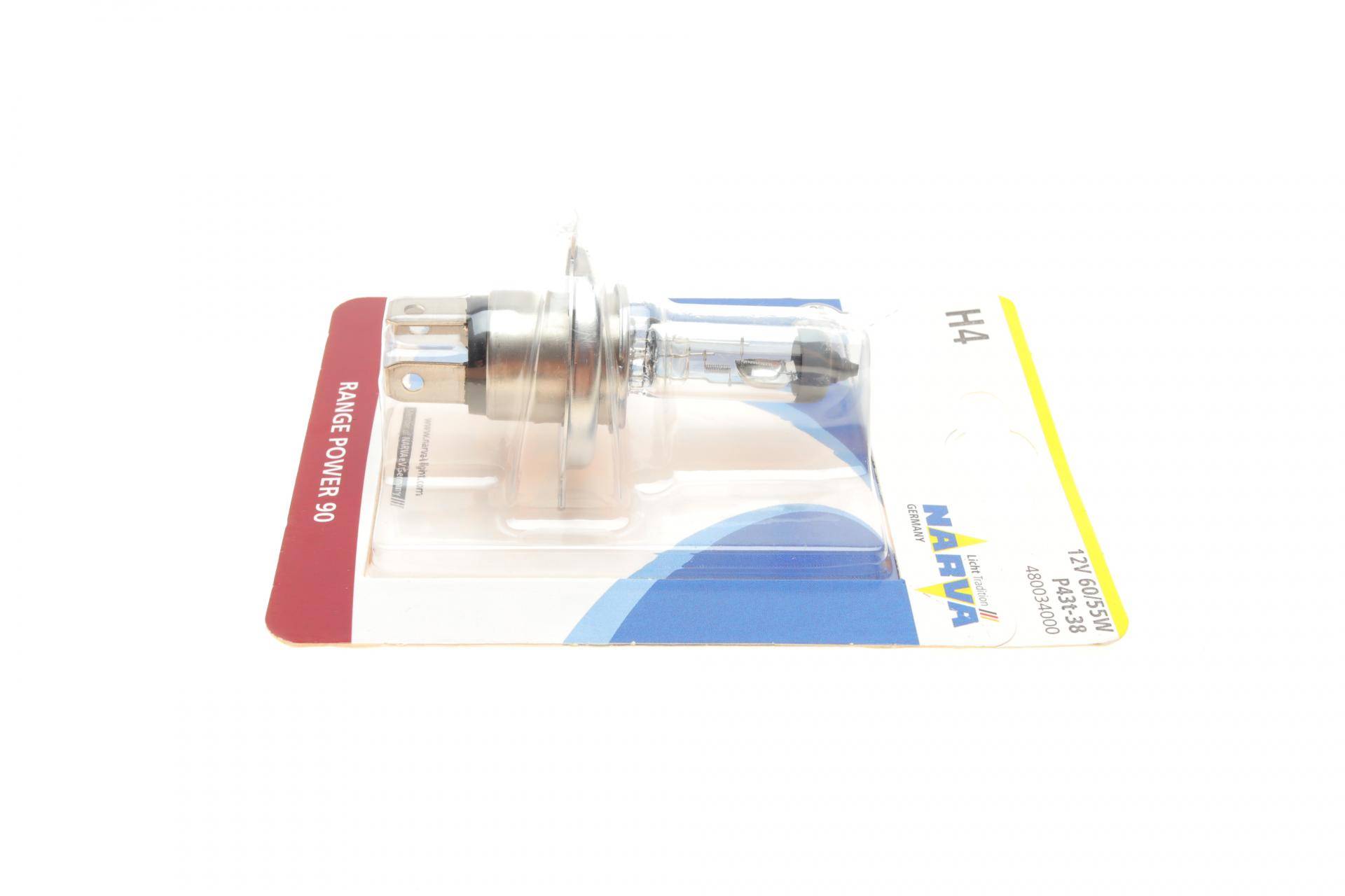 Автолампа H4 12V 60/55W P43t Range Power 90 (блістер/1шт)
