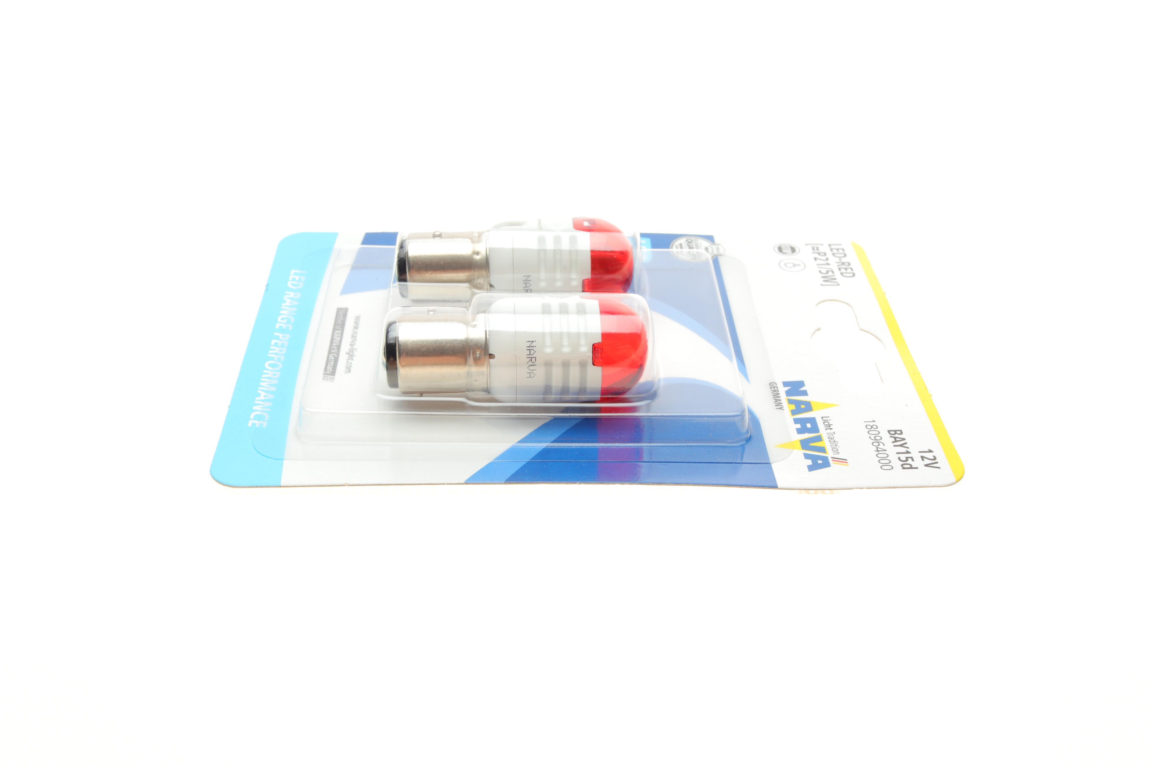 Автолампа P21/5W 12V 21/5W BAY15d (LED) (червона) (к-кт 2 шт.)