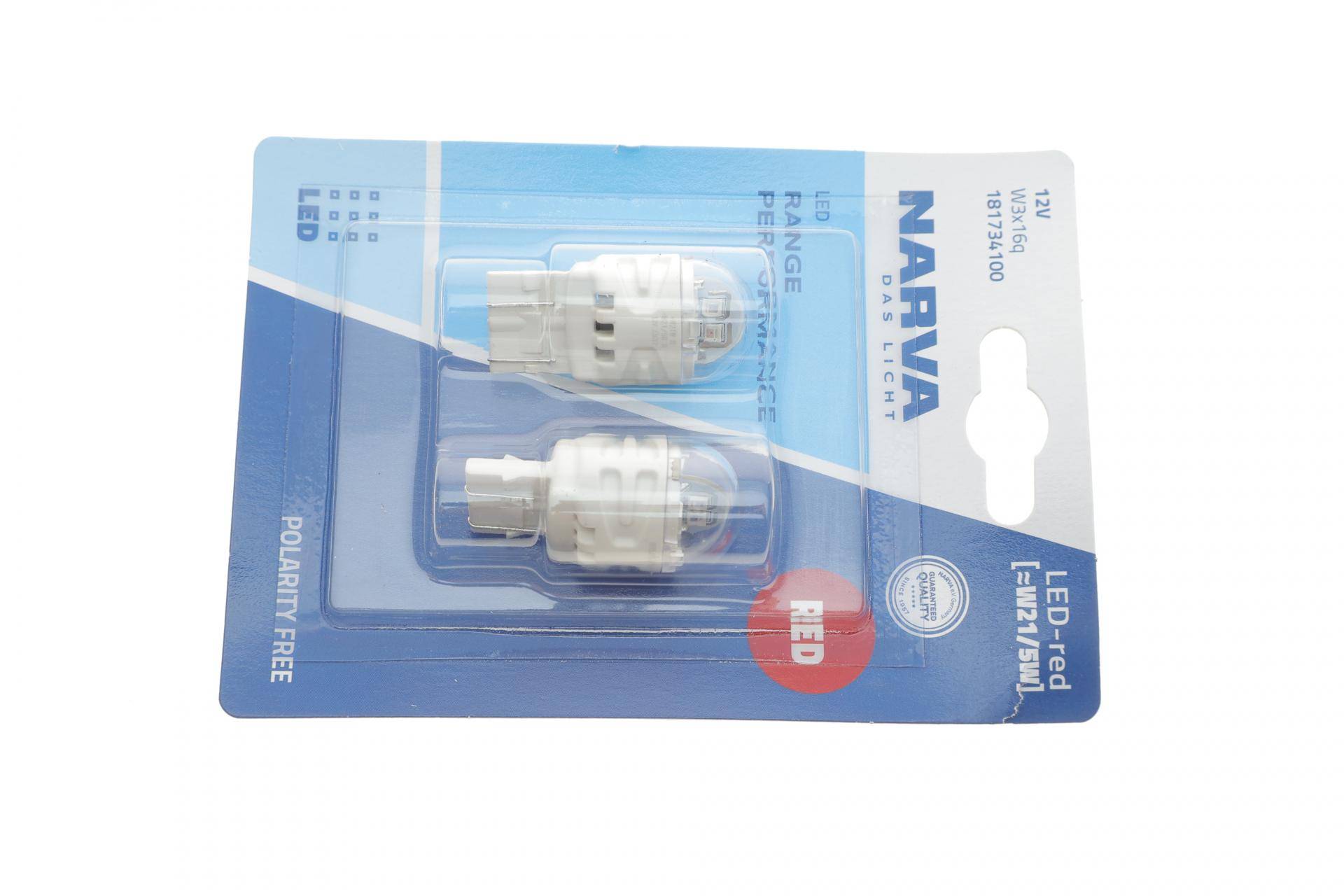 Автолампа W21/5W 12V 1.75/0.65W W3x16q LED (червона) (К-кт 2 шт.)