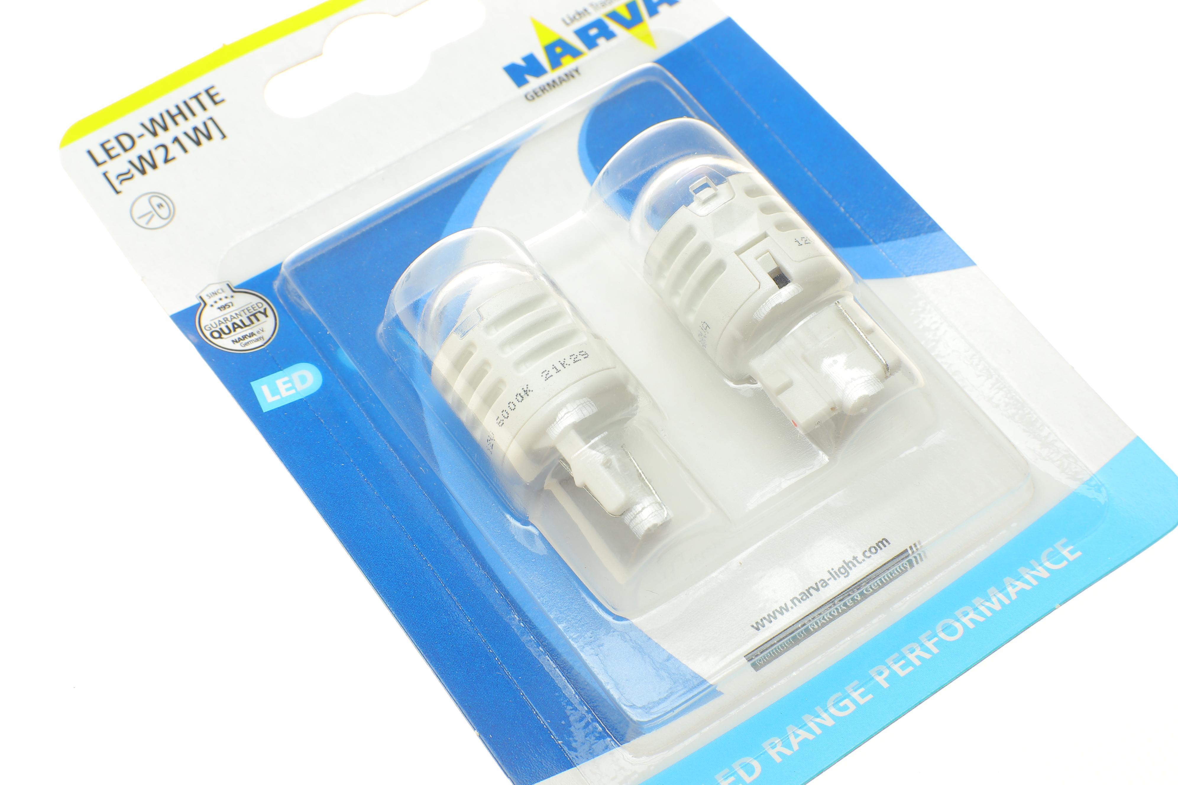 Автолампа W21W 12V 21W W3x16d (LED) (біла) (к-кт 2шт) (знято з вир-ва)