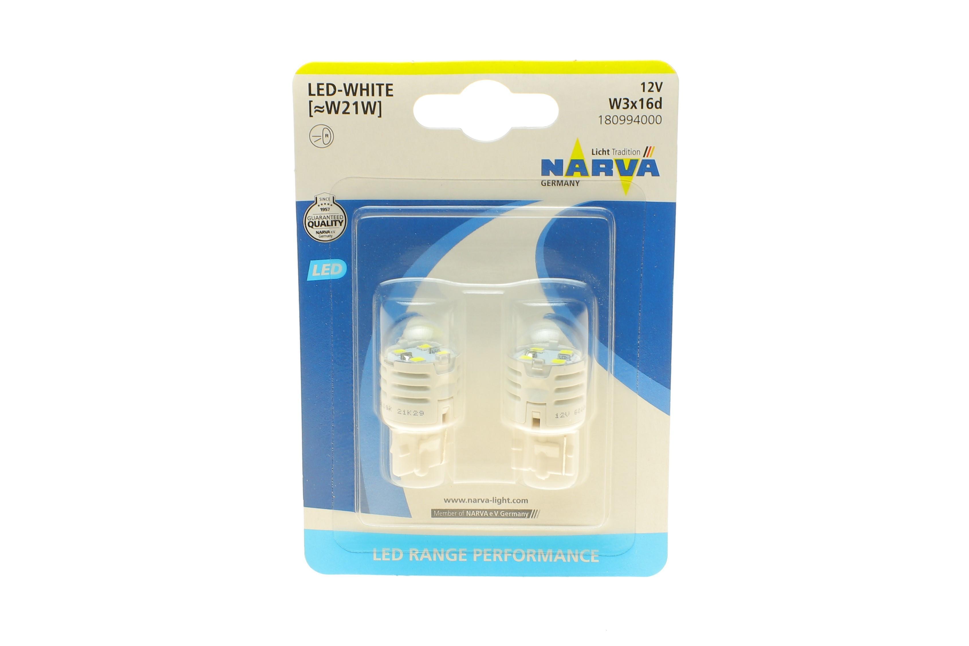 Автолампа W21W 12V 21W W3x16d (LED) (біла) (к-кт 2шт)  (знято з вир-ва)