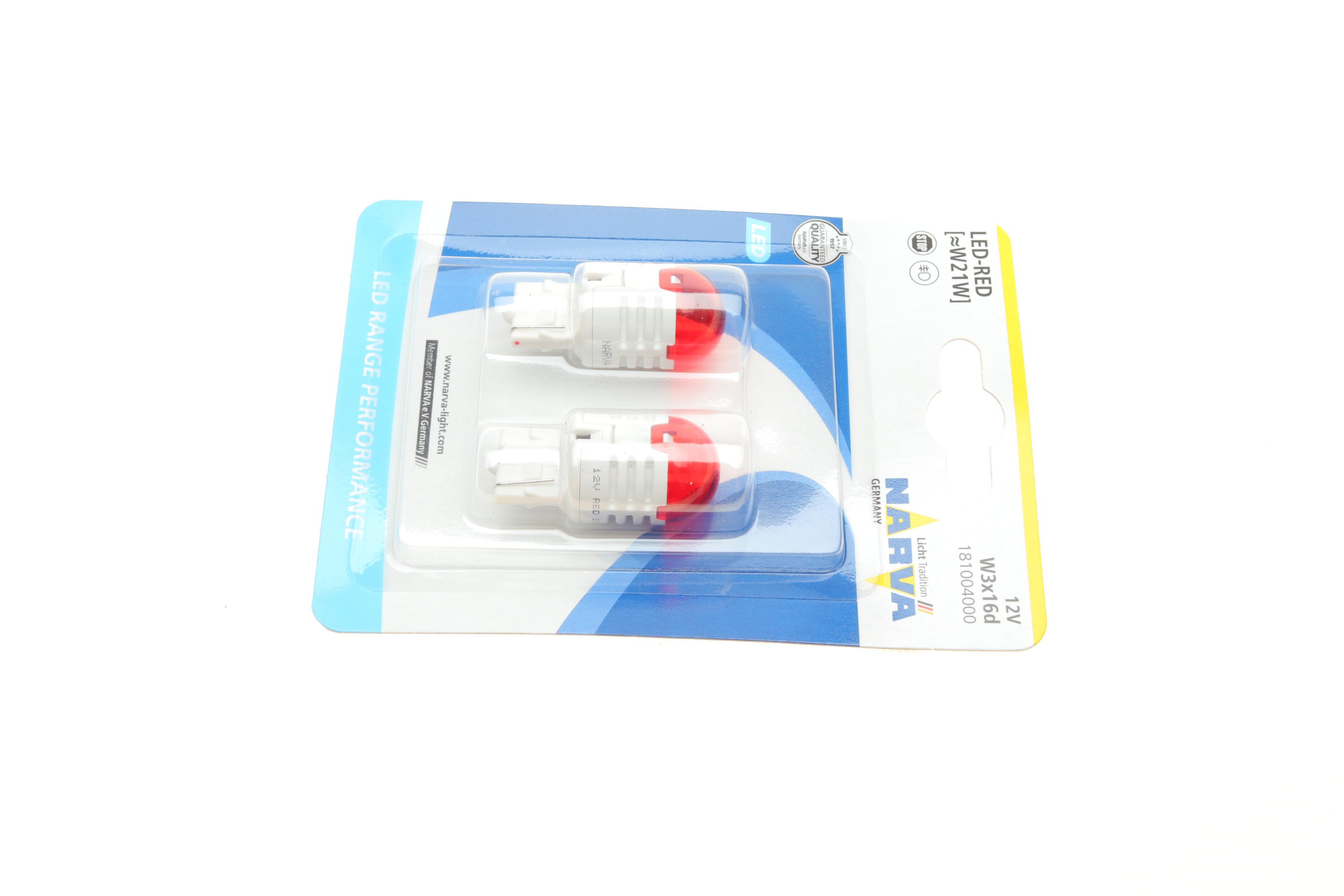 Автолампа W21W 12V 21W W3x16d (LED) (червона) (к-кт 2шт)