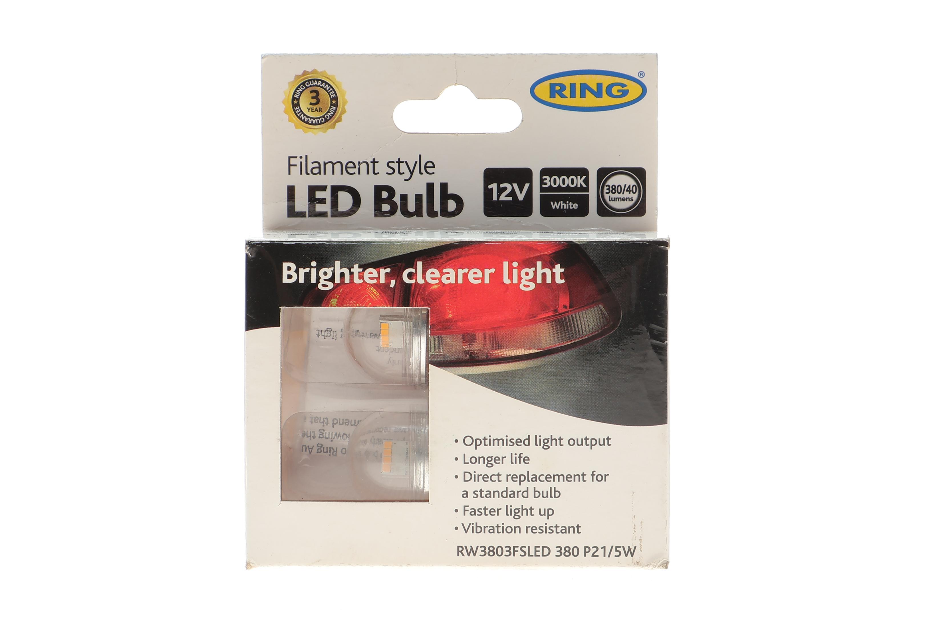 Автолампа P21/5W 12V 1W BAY15d Filament LED (3000K/ 380/40 lm/3x Long life) (2шт.)