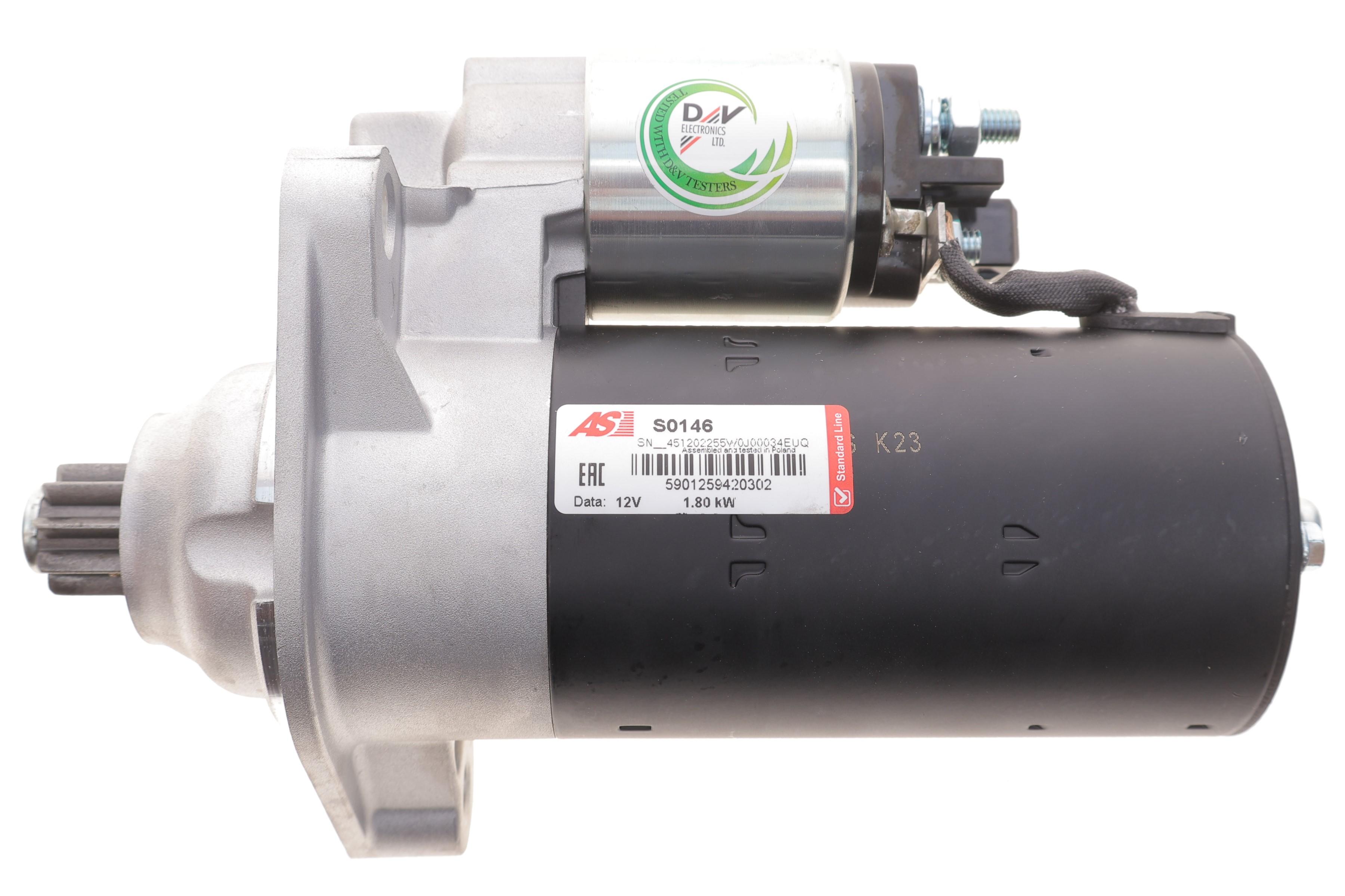 Стартер VW Golf III 2.8-2.9 VR6 /IV 2.3 V5 92-06 (12V/1.8kw) (z=9)