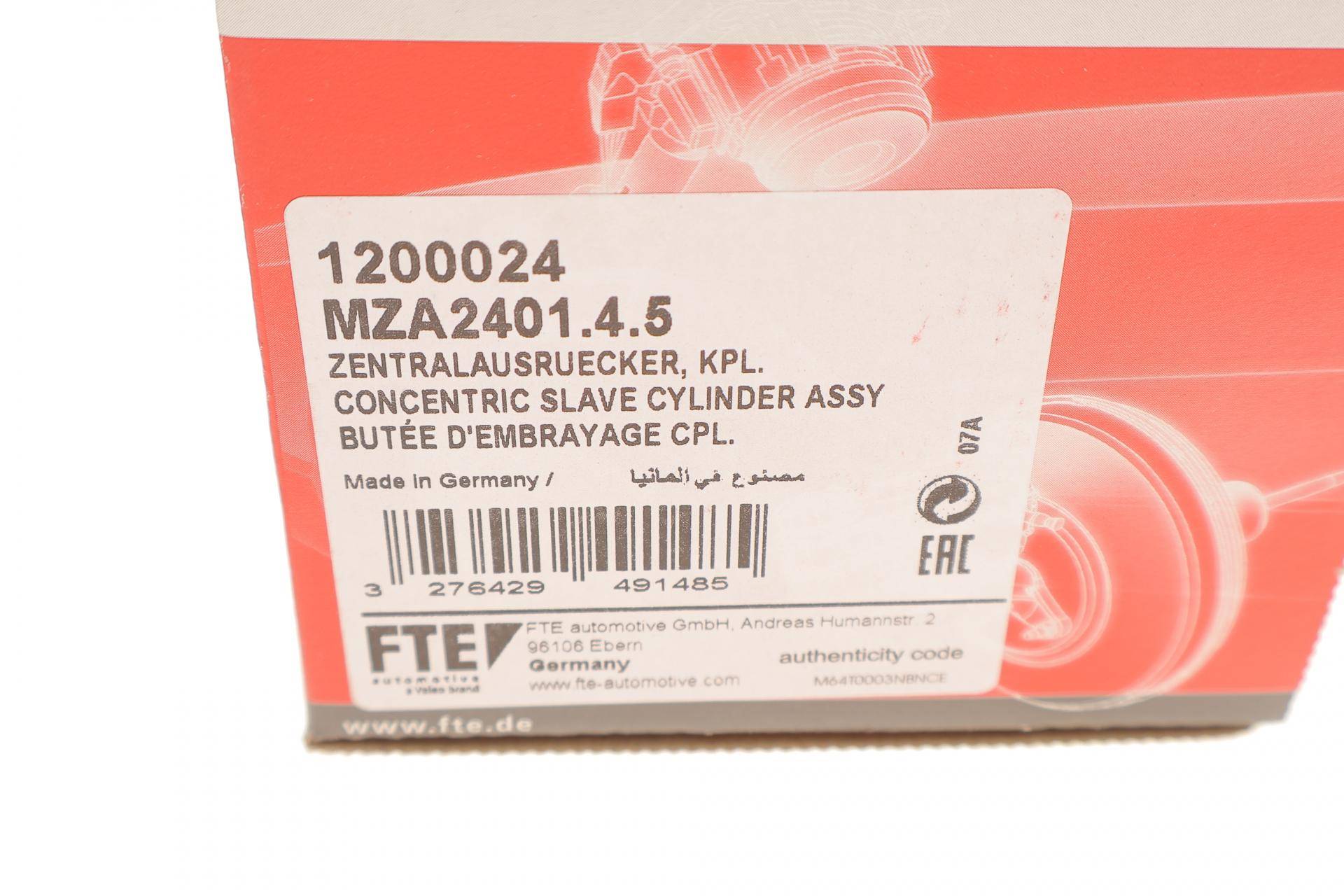 Підшипник вижимний Citroen C3 Picasso/C4/C5/Peugeot 308/508 1.6 HDi/VTi 04- = MZA2401.4.5