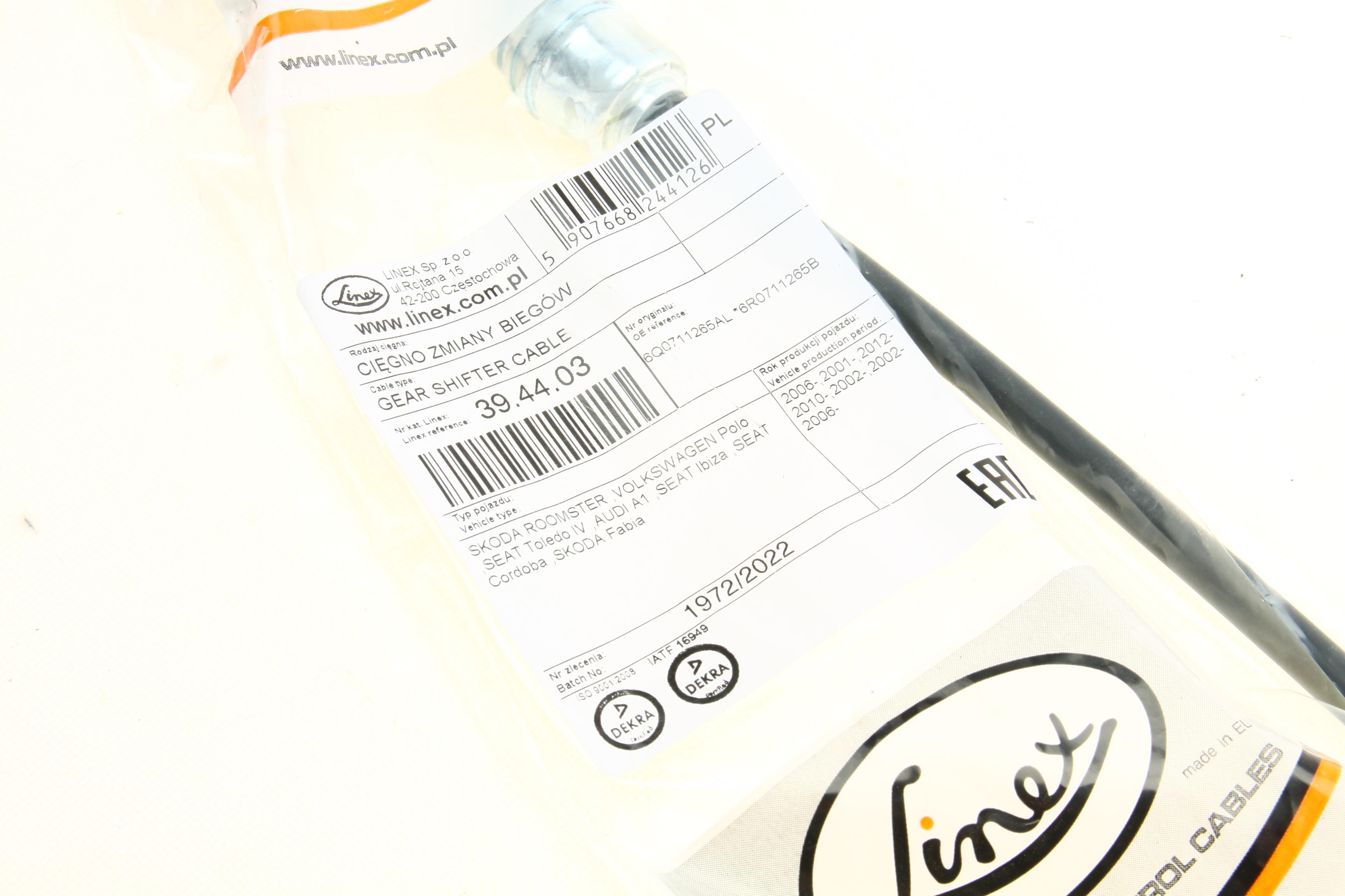 Трос куліси Audi A1/Skoda Fabia/Roomster/VW Polo 99- (1224mm)