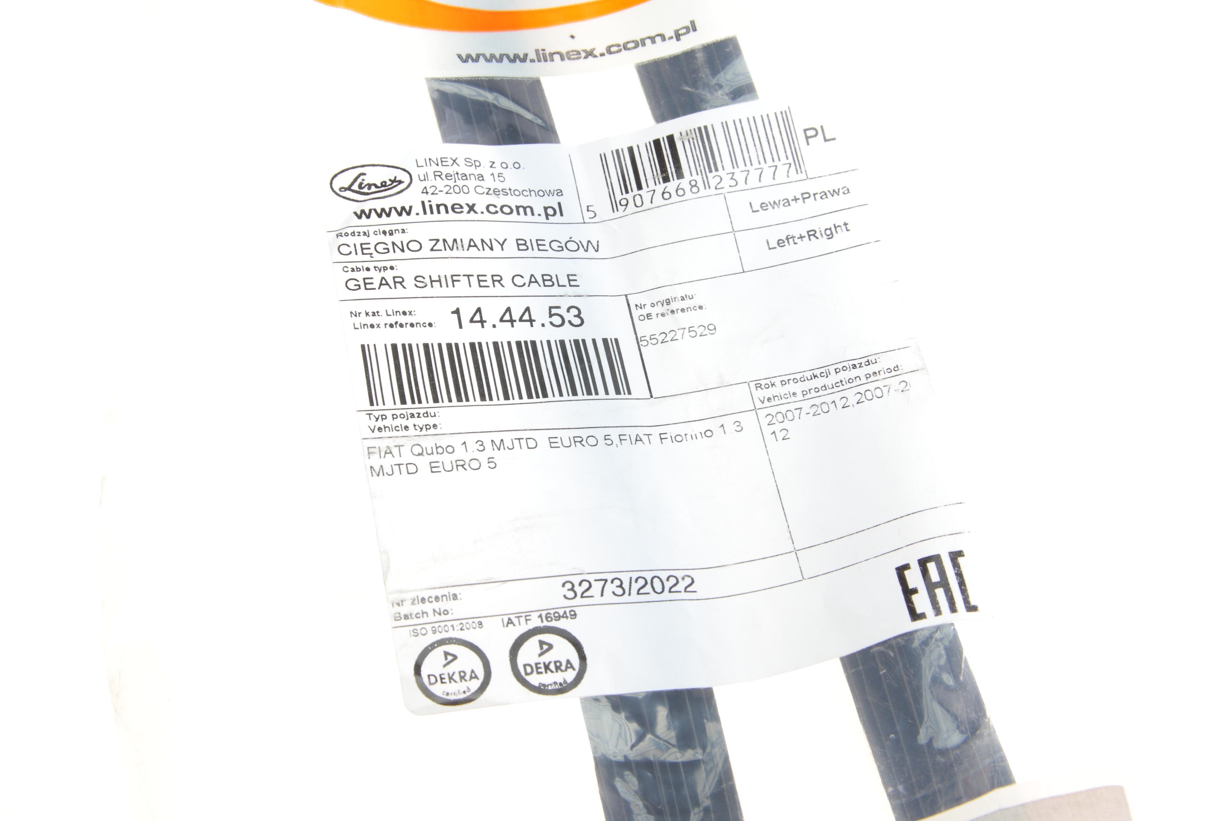 Трос куліси Fiat Fiorino/Qubo 1.3D 08- (1260/1245 мм)