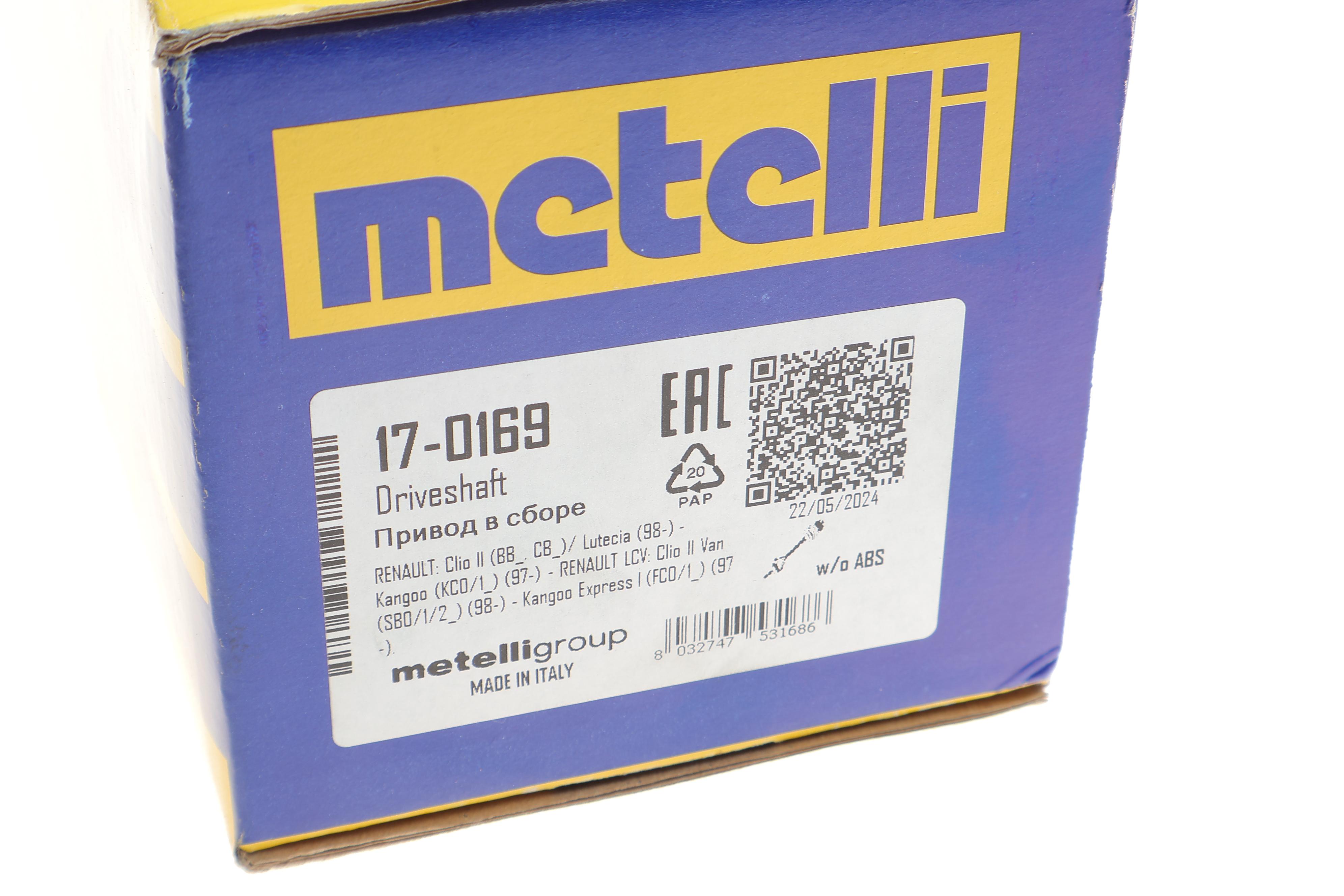 Піввісь (передня) (R) Renault Kangoo/Clio 1.4/1.9D 98- (21z/23z/724mm) (-ABS) МКПП