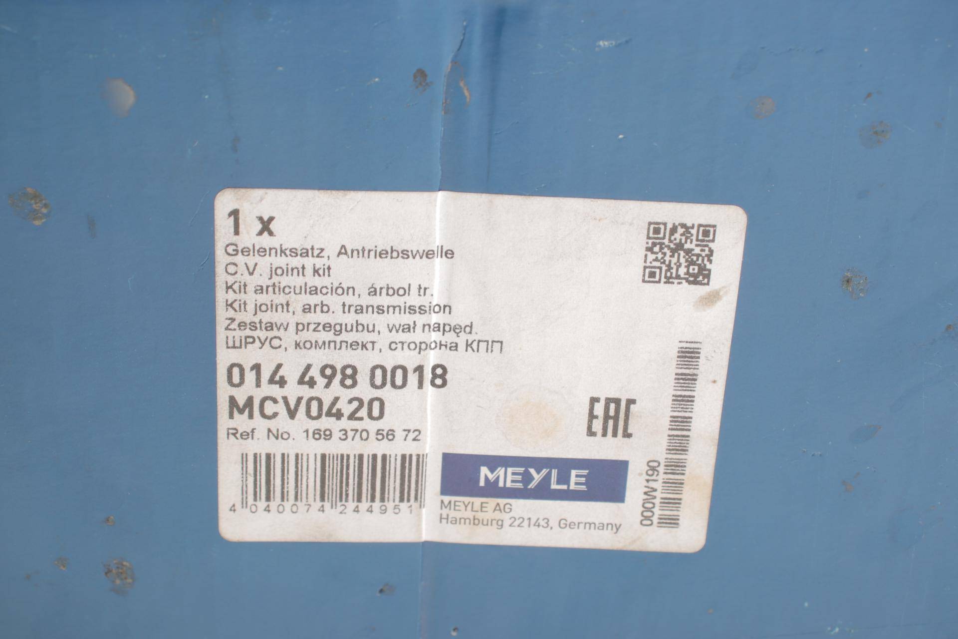 Піввісь MB A-class (W169)/B-class (W245) 04-12 (27z/25z/38mm) 1.5-2.0D 04-12