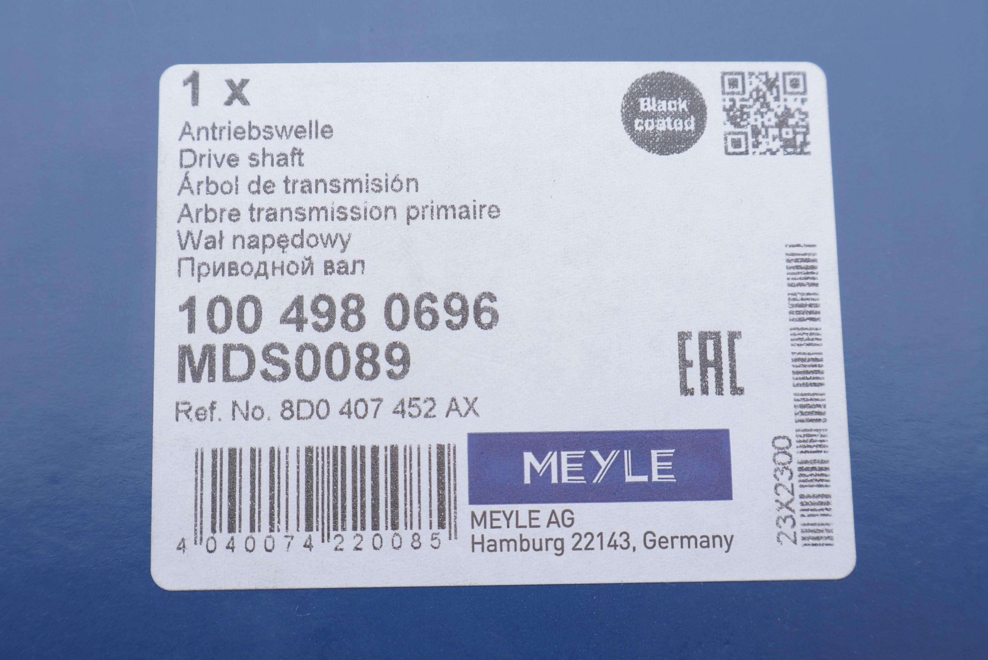 Піввісь (передня) Audi A4/Skoda Superb/VW Passat 1.8/2.0 94-08 (R) (30x33x634/45ABS)