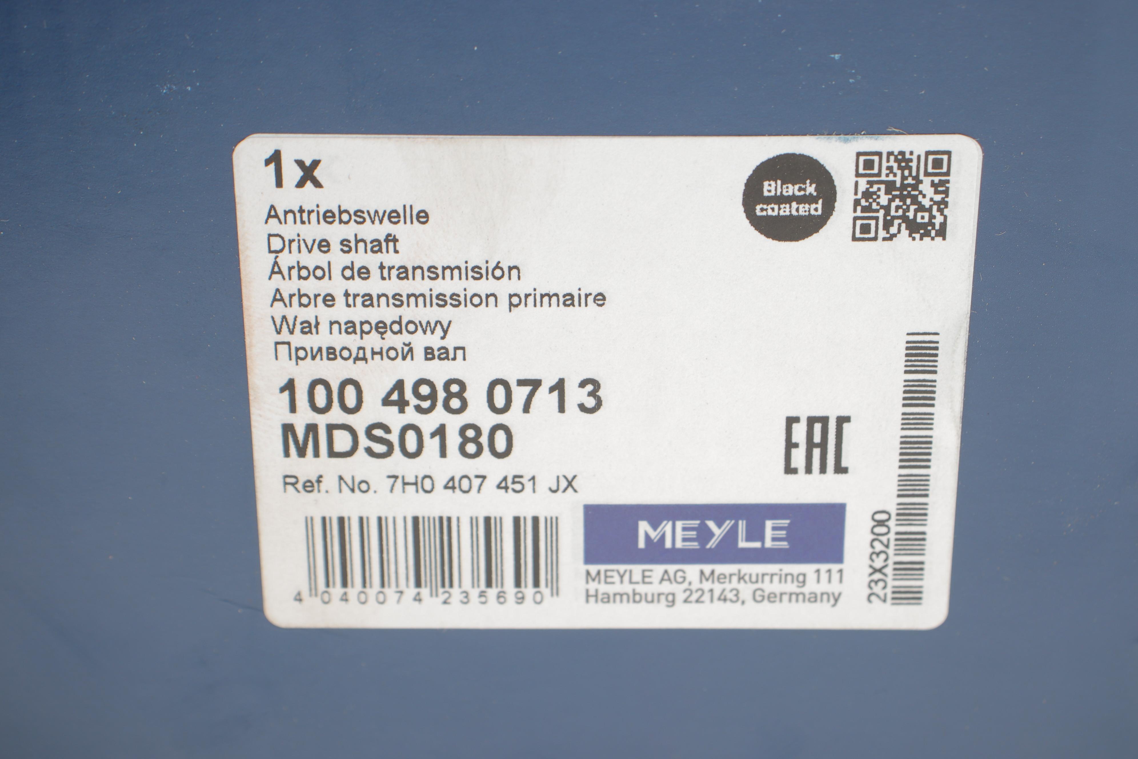 Піввісь (передня) VW T5 1.9TDi/2.0 03-15 (L) (38x27x645)