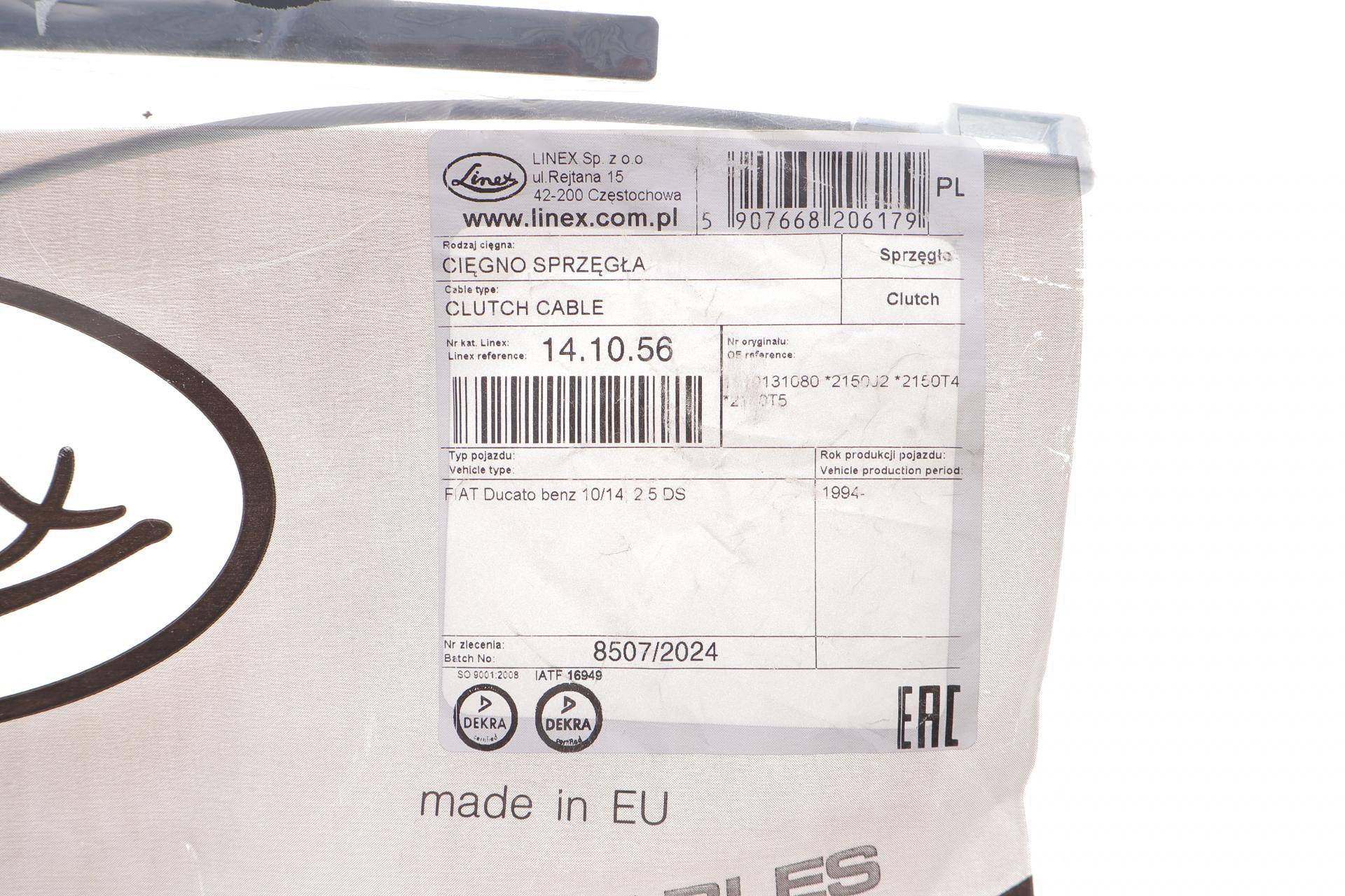 Трос зчеплення Fiat Ducato/Citroen Jumper/Peugeot Boxer 2.0/1.9-2.5 D/TDI 89-02 (L=1034/520mm)